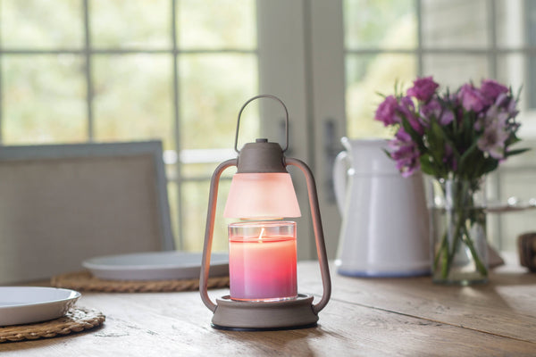 Farol para velas perfumadas pequeñas, gris pardo