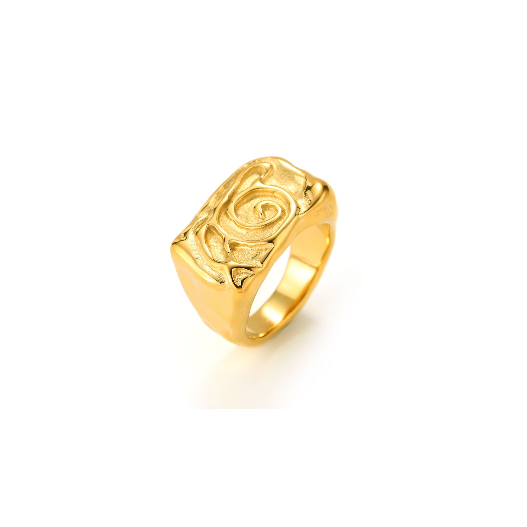 Anillo espiral - plata y oro