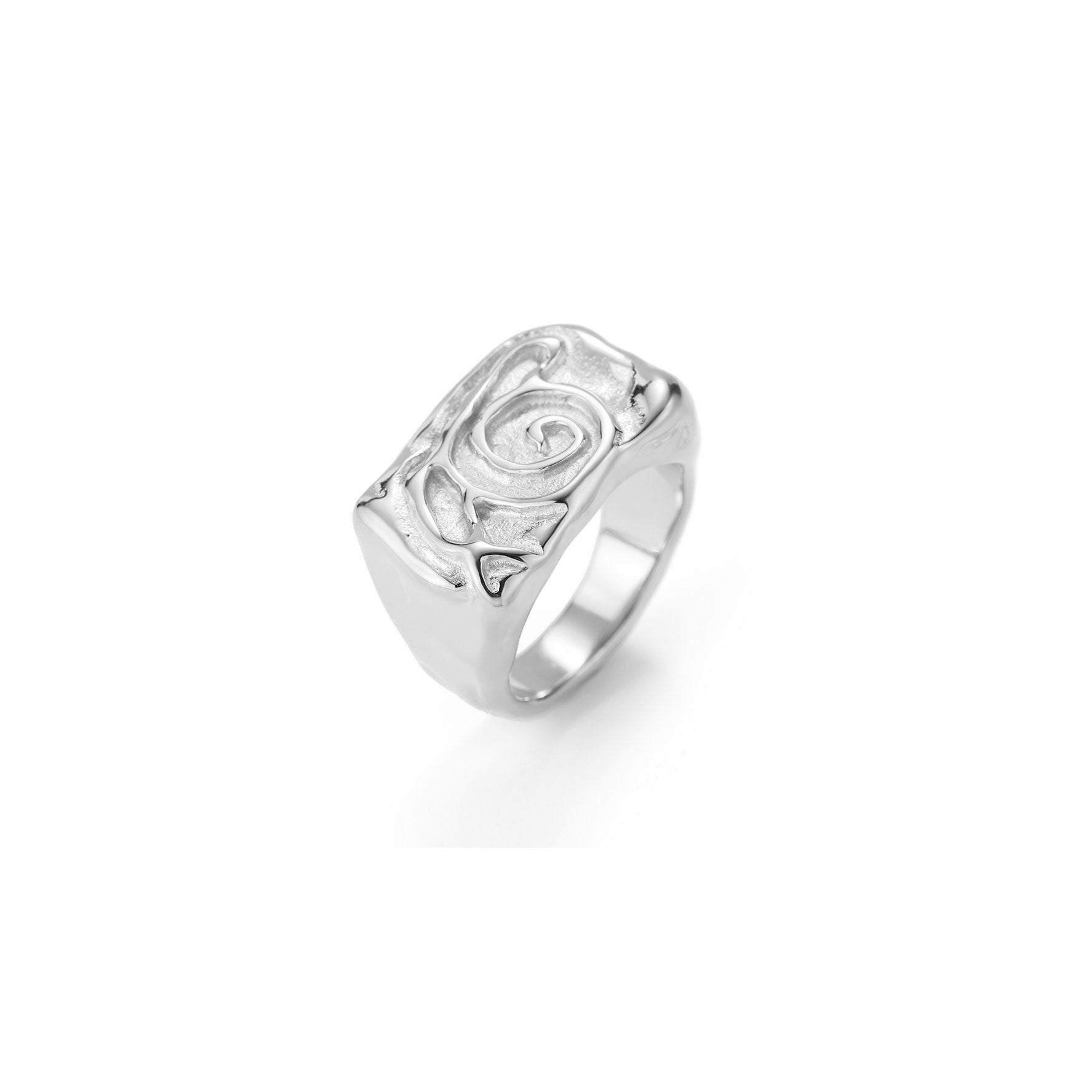 Anillo espiral - plata y oro