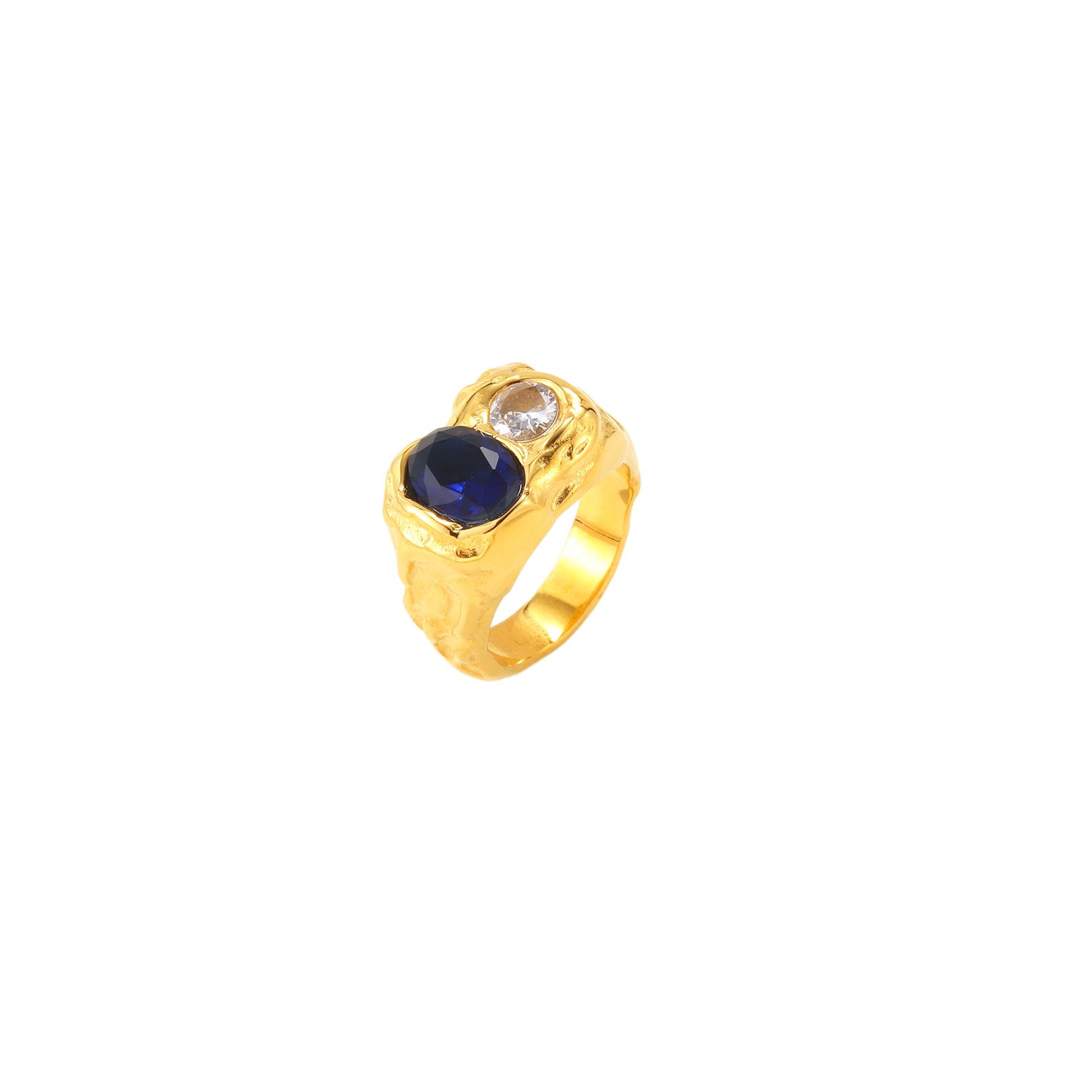Anillo mar - plata y oro