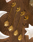 Set de 4 cucharillas doradas Luna y Estrella