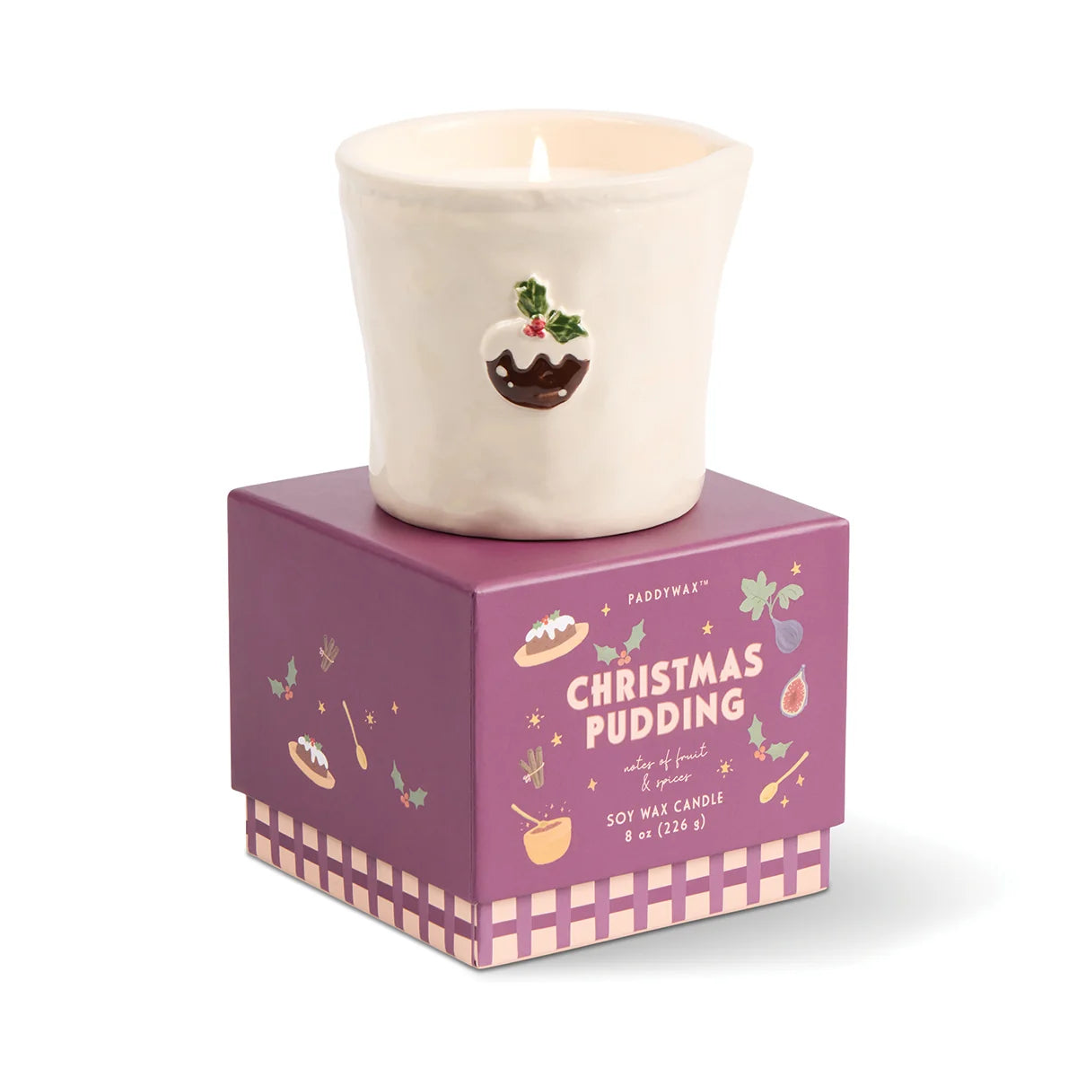 Vela Bistro Pudin de Navidad en cerámica · Frutas y especias · 226 g
