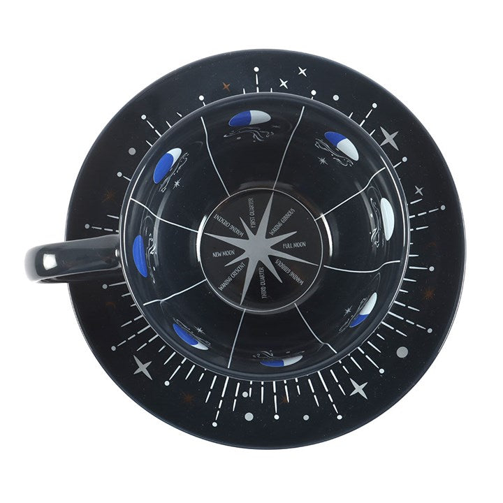 Taza de las fases lunares con plato