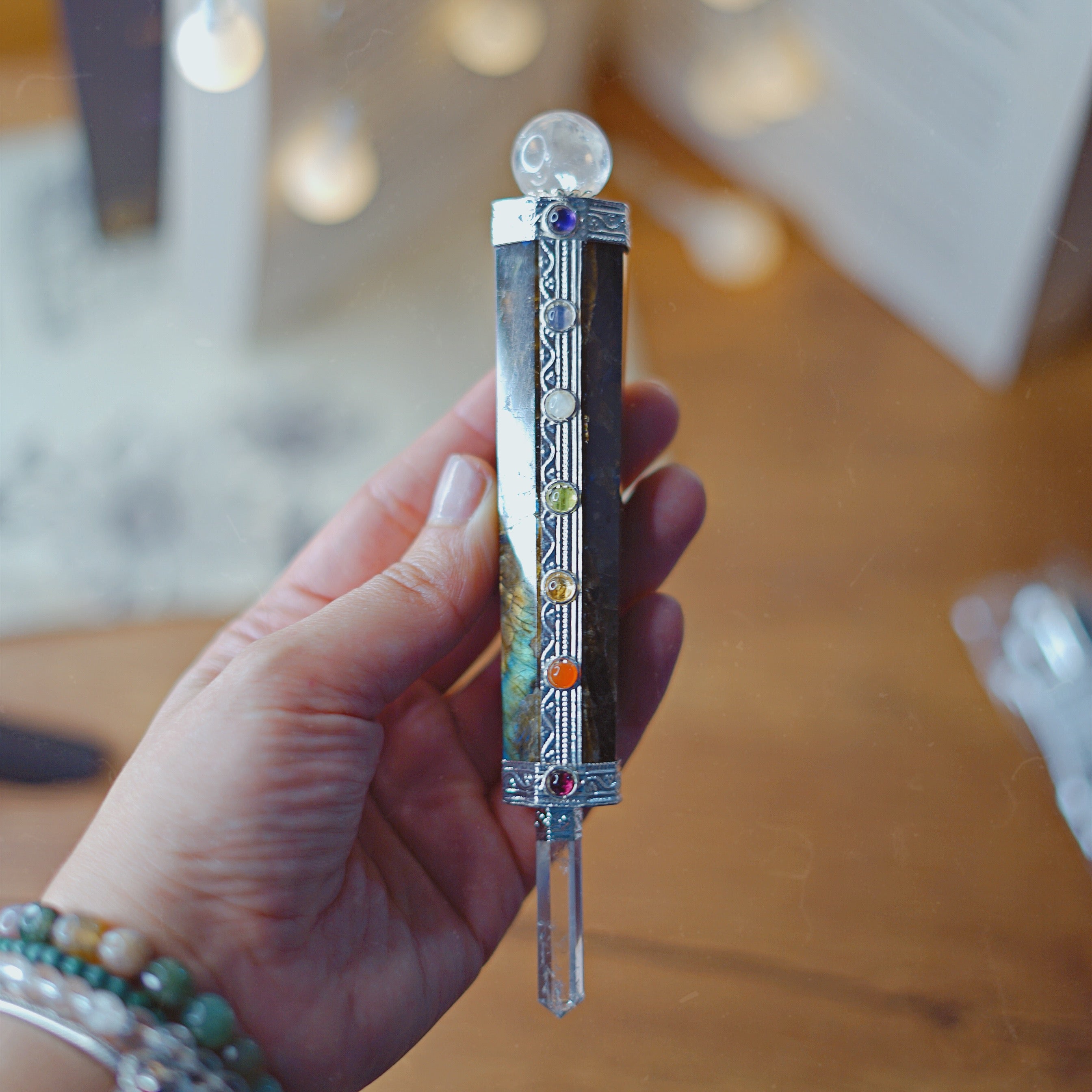 Varita de poder chakras labradorita