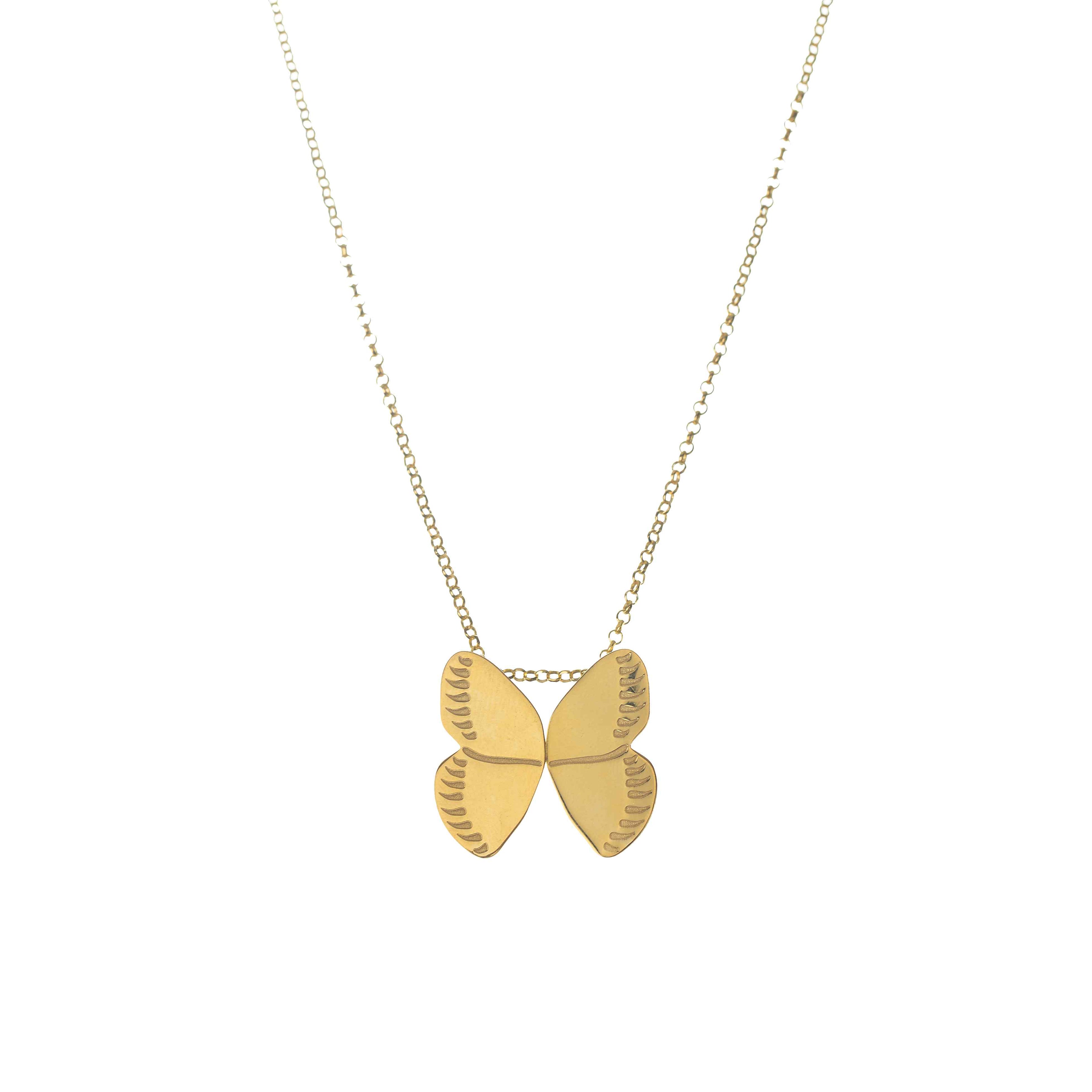 Collar mariposa - oro y plata