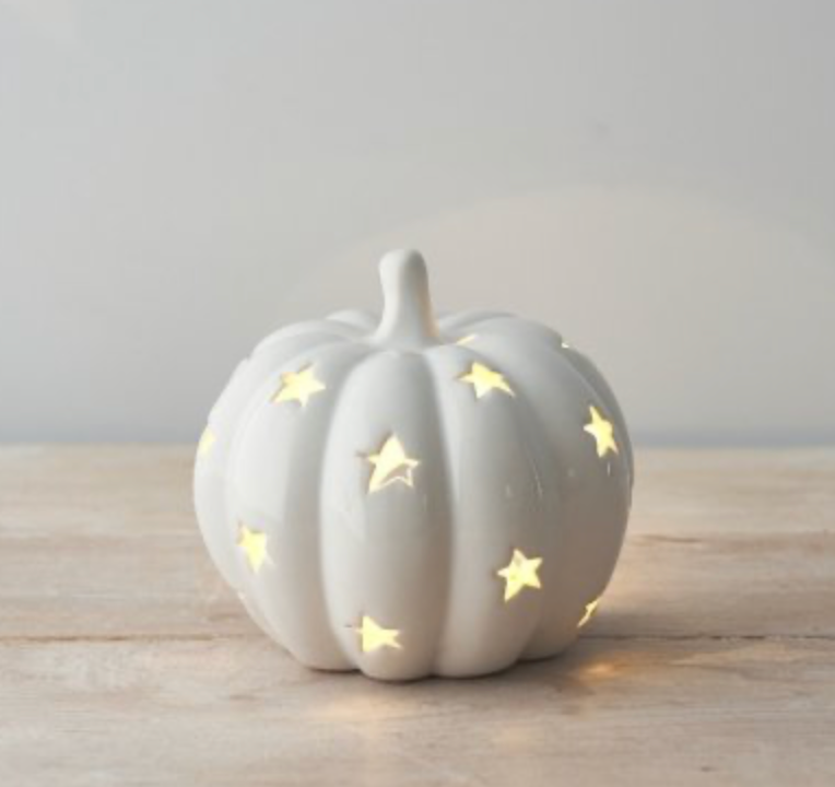 Portavelas calabaza y estrellas