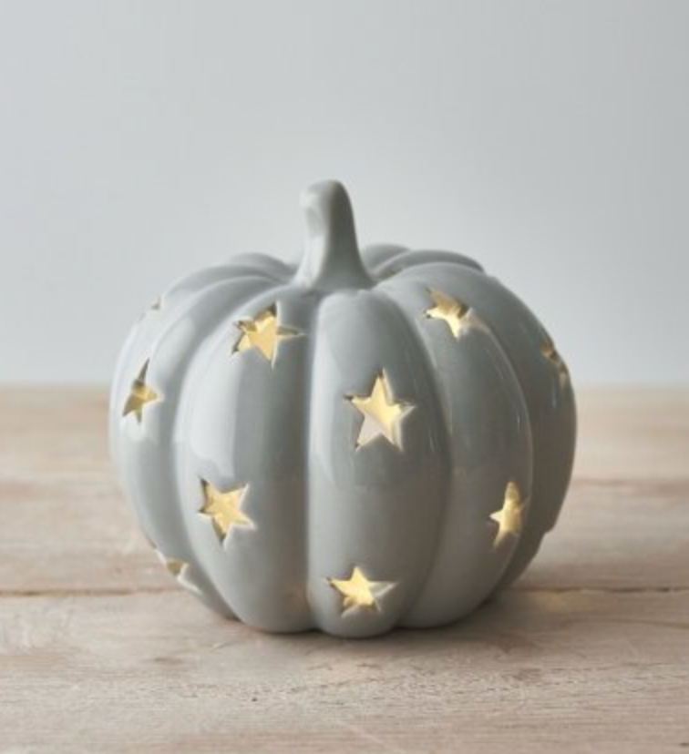 Portavelas calabaza y estrellas