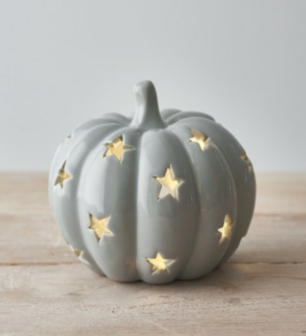 Portavelas calabaza y estrellas