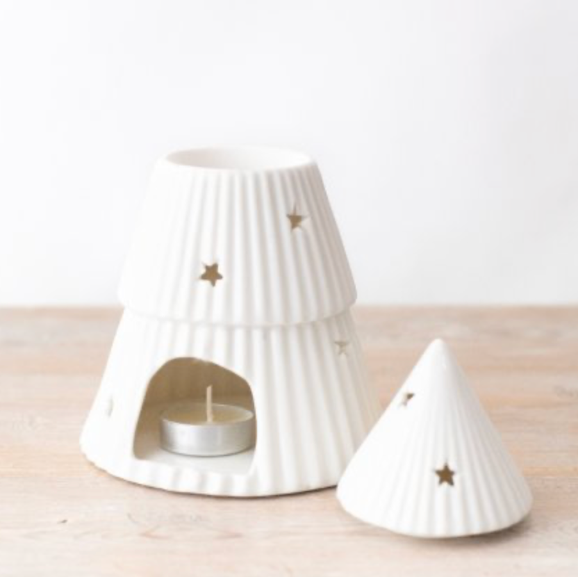 Quemador de aceite árbol blanco con estrellas