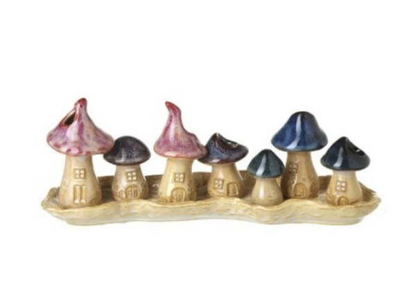 Conjunto decorativo de setas esmaltadas sobre base