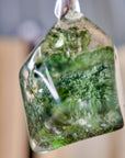 Cuarzo chamánico - abalorios en plata - verde