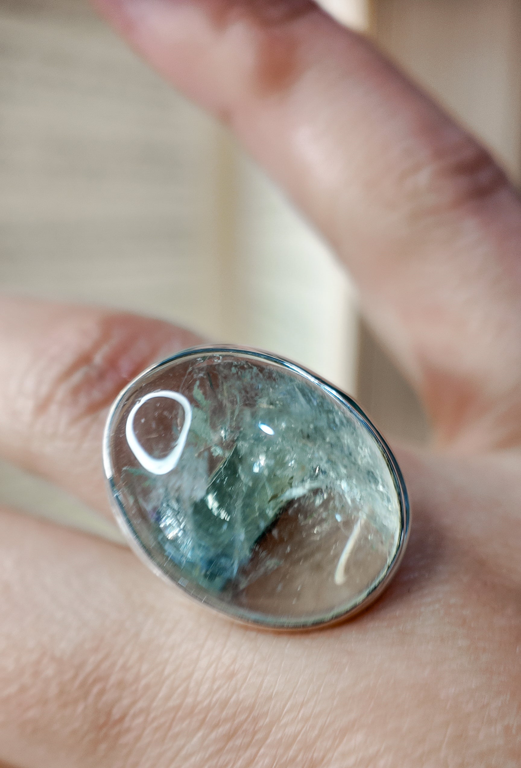 Anillo prasiolita y plata - Adaptable