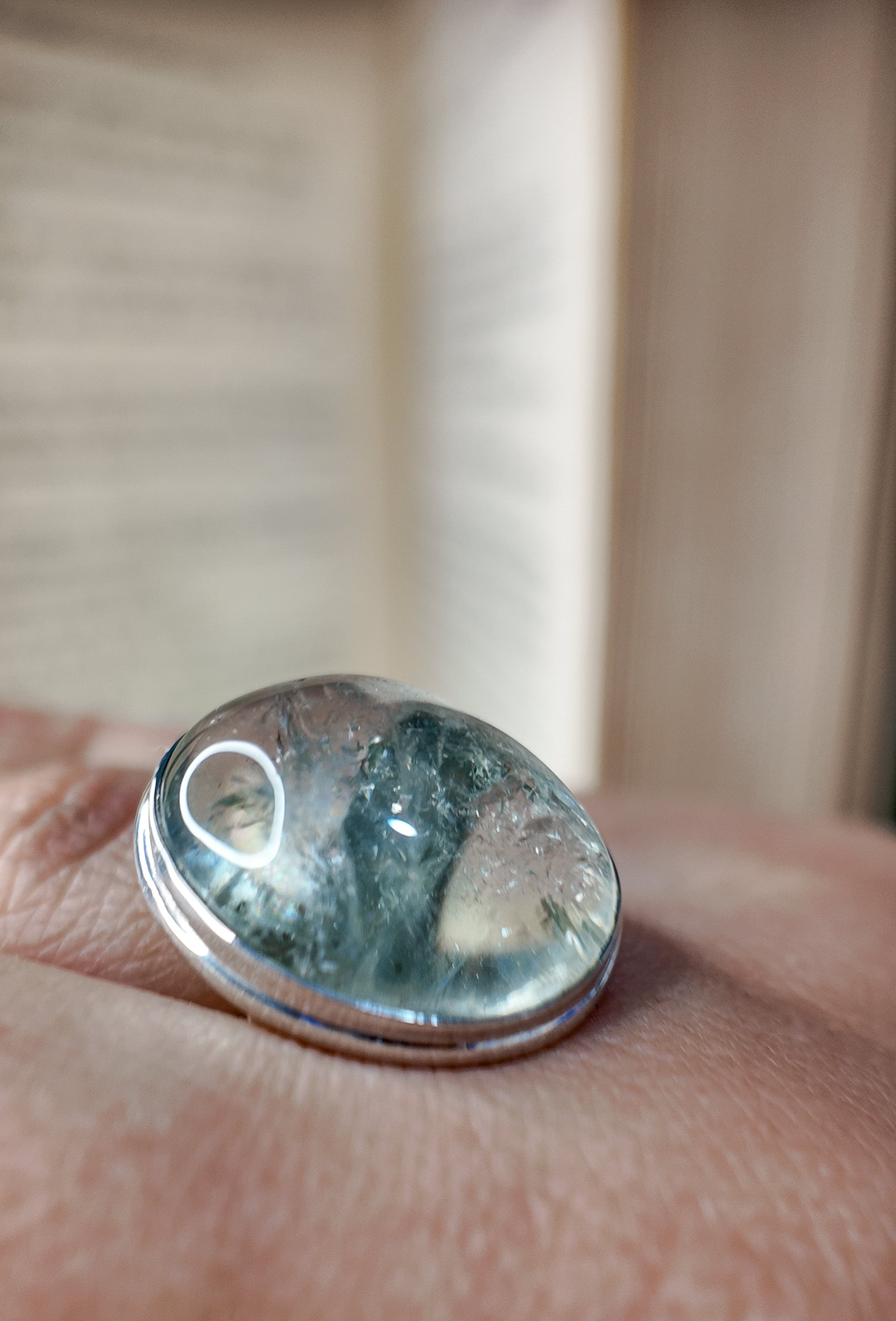Anillo prasiolita y plata - Adaptable