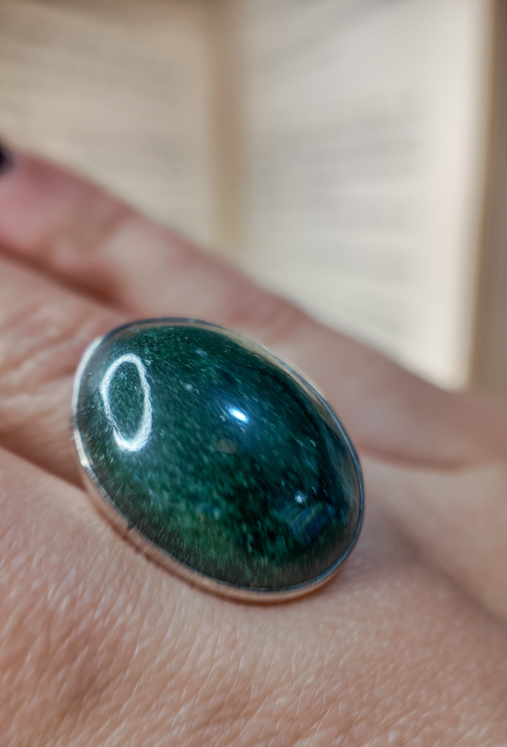 Anillo Adaptable de Plata y Jade