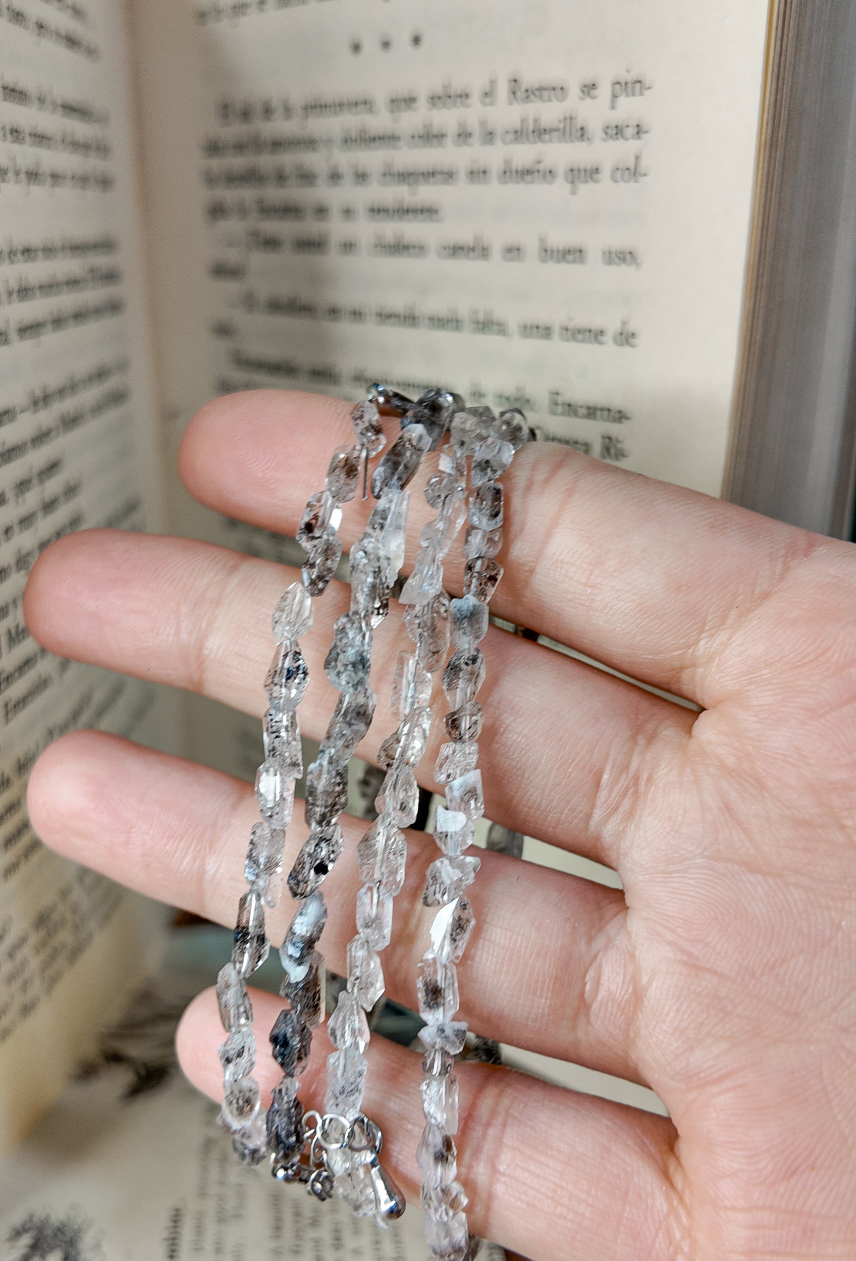 Pulsera cuarzo Herkimer adaptable