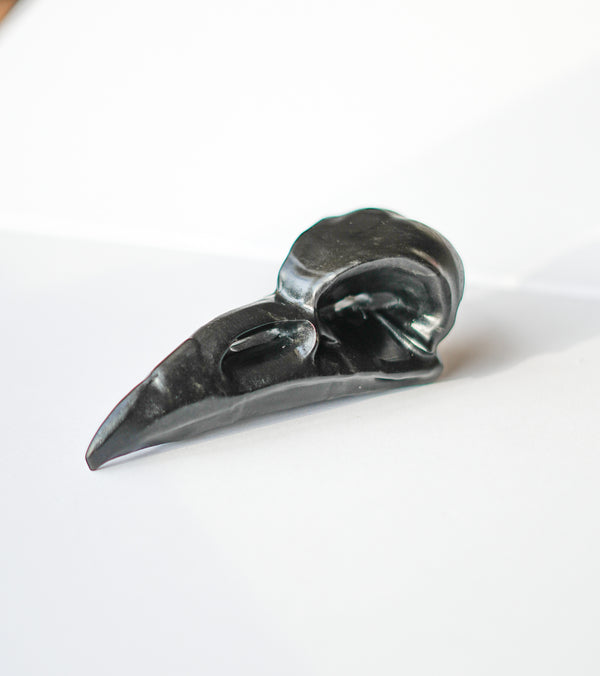 Calavera de Cuervo en Obsidiana – Protección, Magia y Sabiduría Ancestral