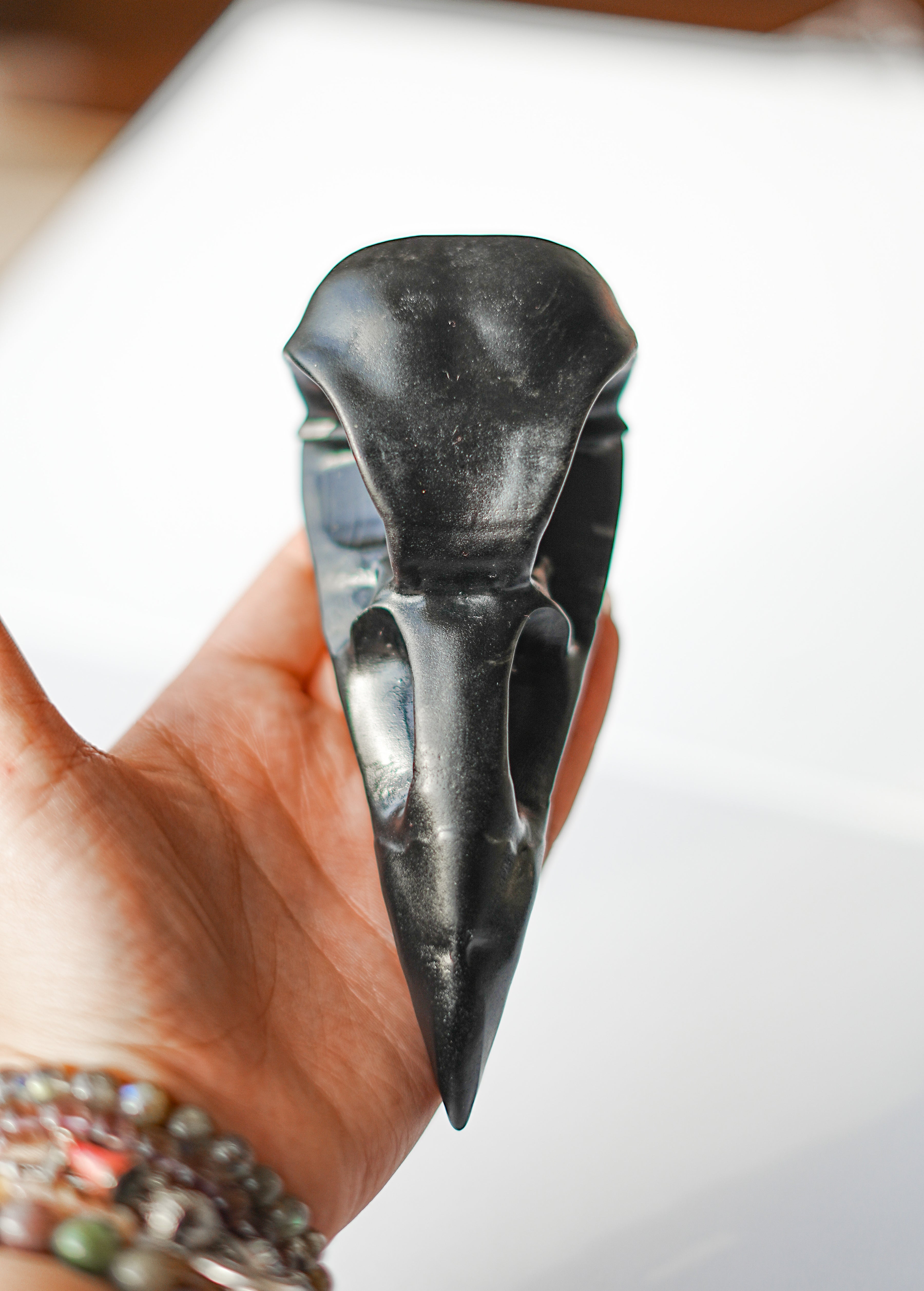 Calavera de Cuervo en Obsidiana – Protección, Magia y Sabiduría Ancestral