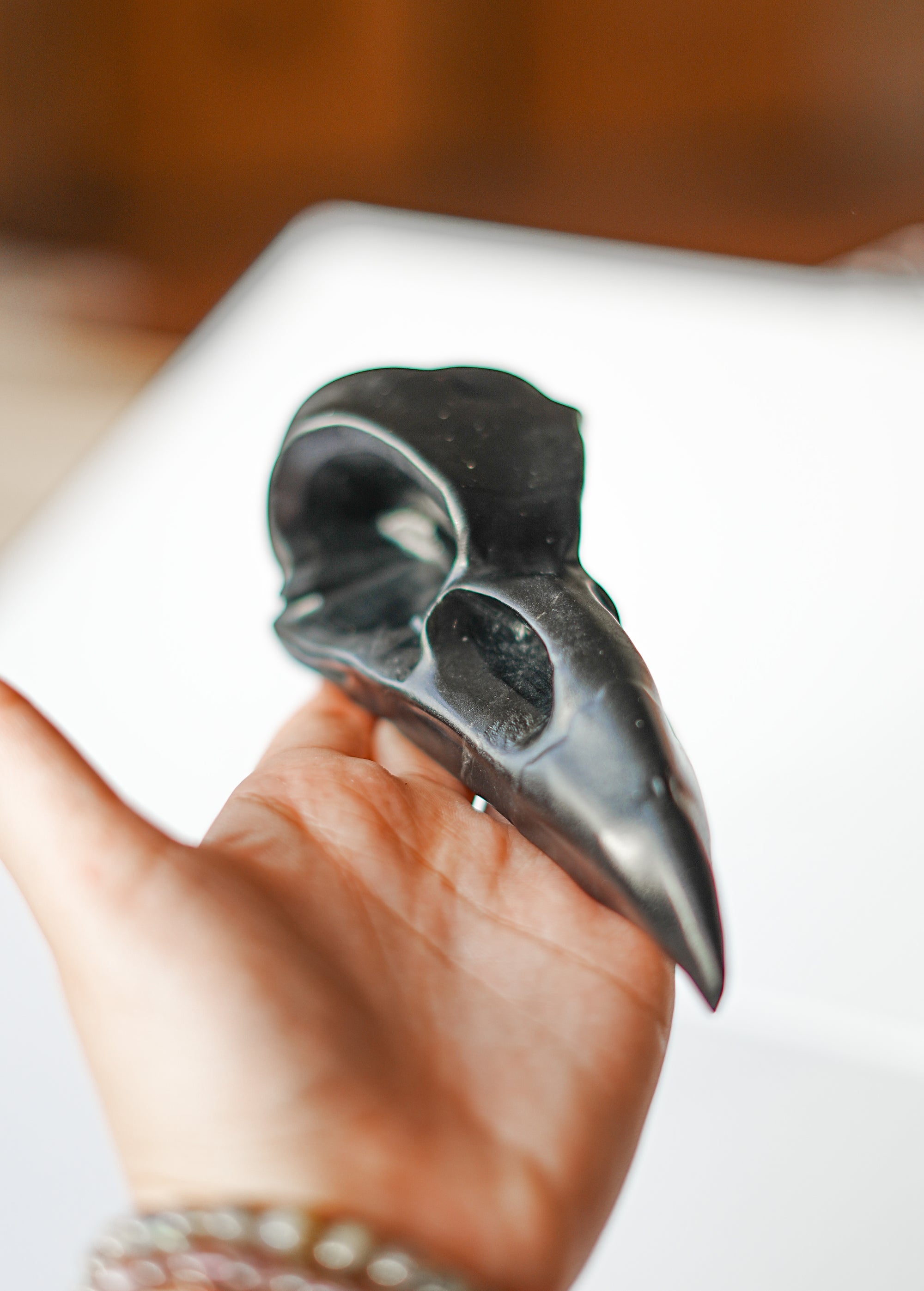 Calavera de Cuervo en Obsidiana – Protección, Magia y Sabiduría Ancestral