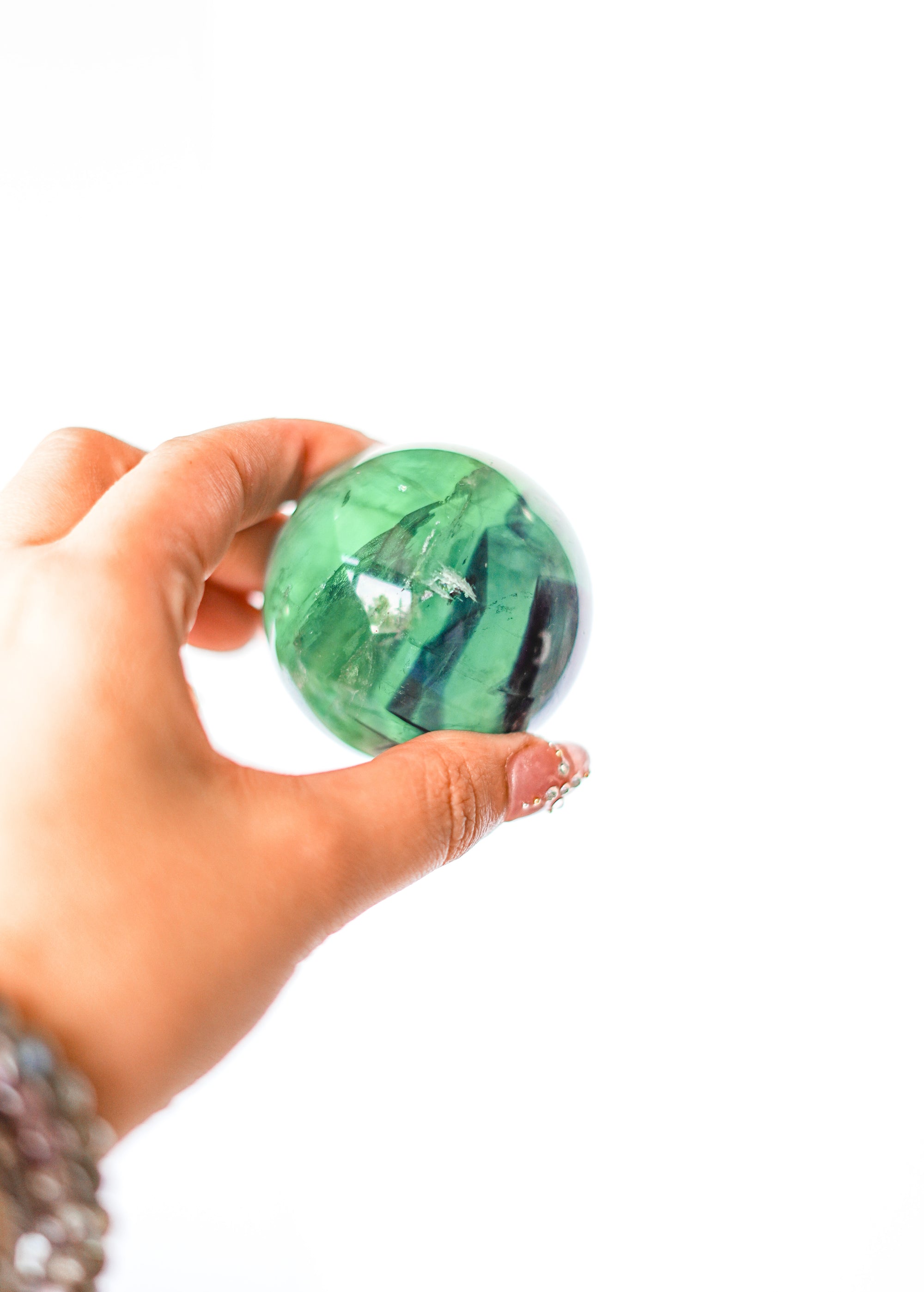 Esfera de Fluorita Calidad Extra – Protección, Intuición y Claridad Mental