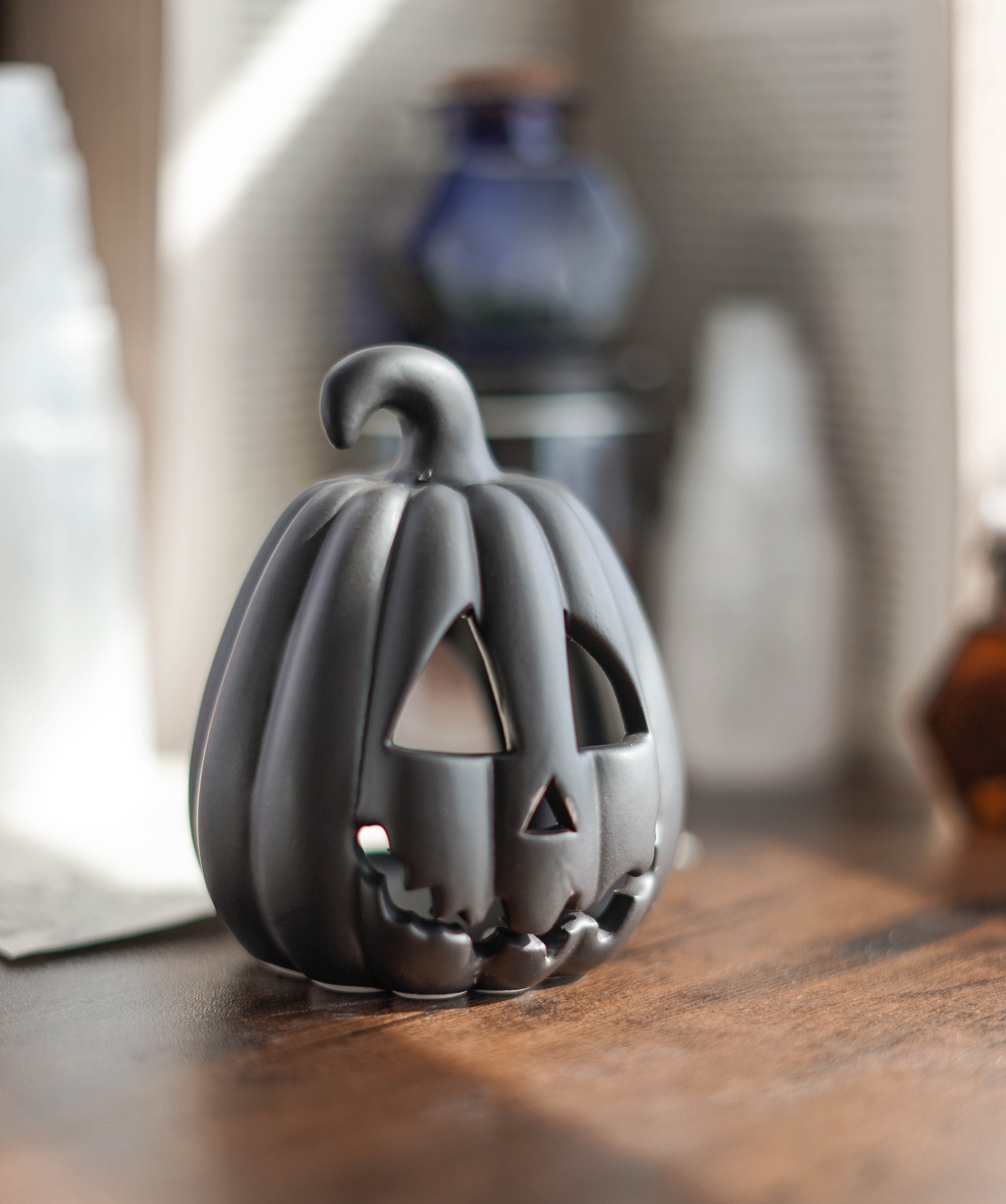 Soporte para velas con forma de calabaza