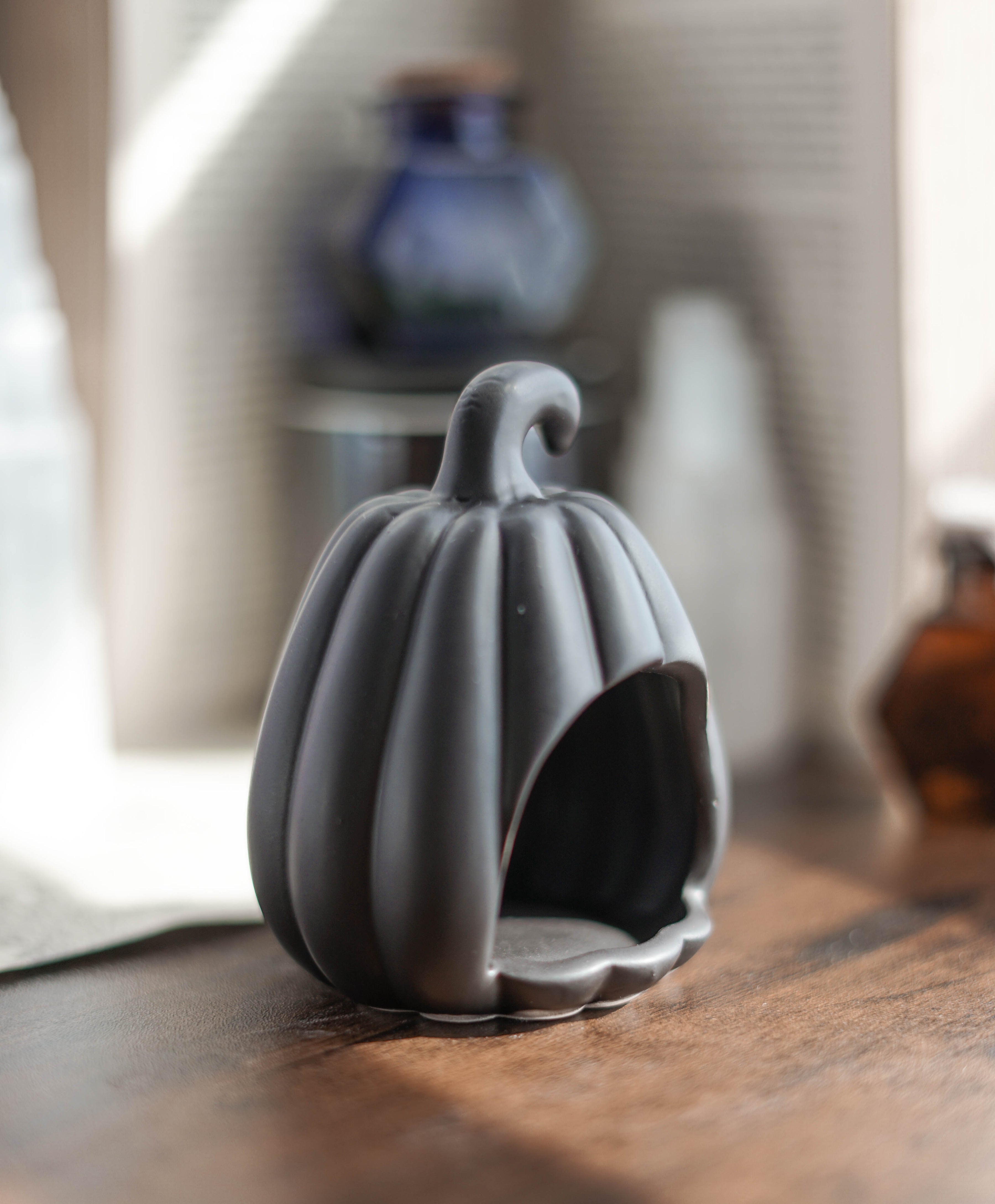 Soporte para velas con forma de calabaza