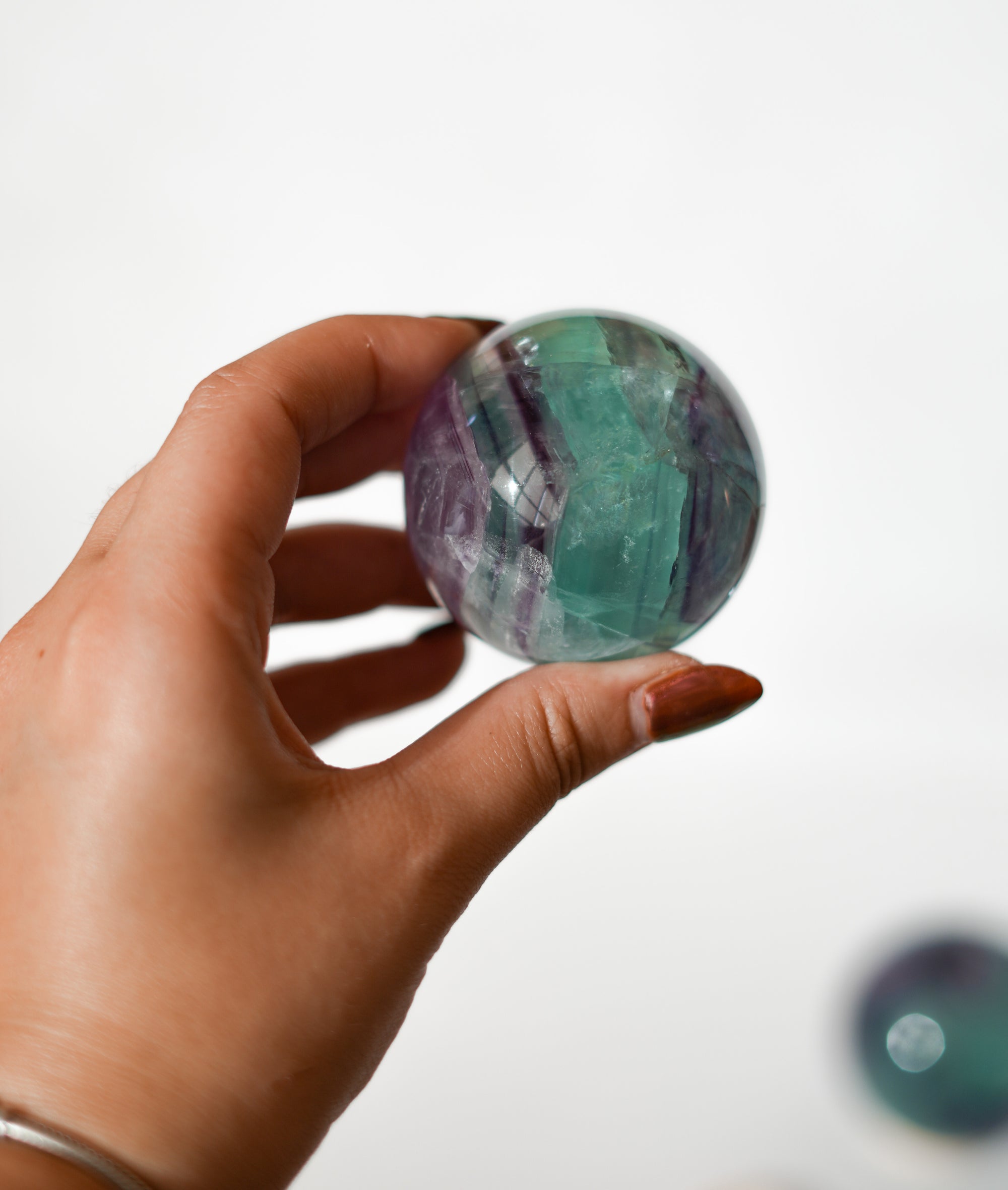 Esfera de Fluorita Calidad Extra – Protección, Intuición y Claridad Mental