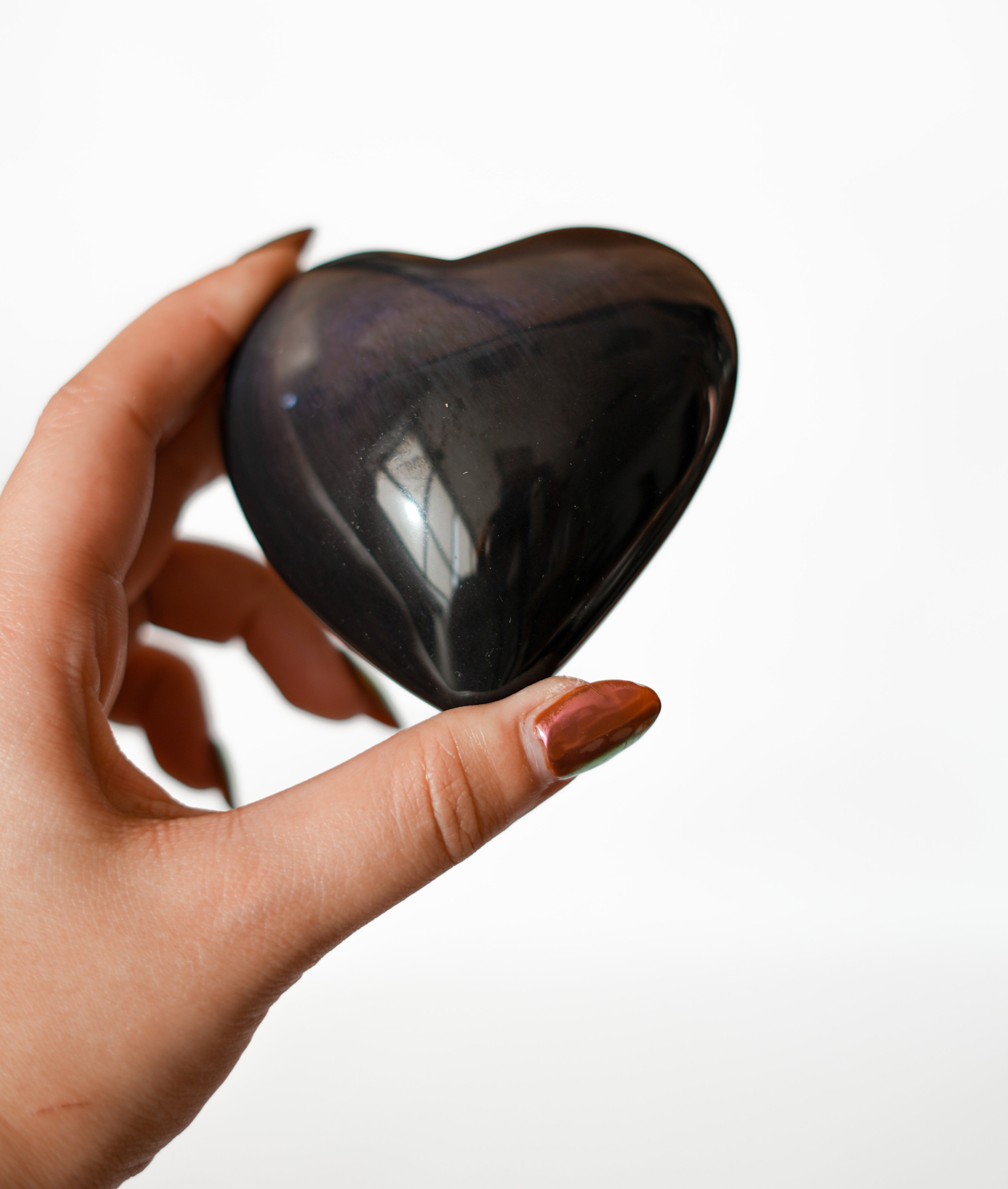 Corazón Grande de Obsidiana Arcoíris – Protección, Magia y Transformación