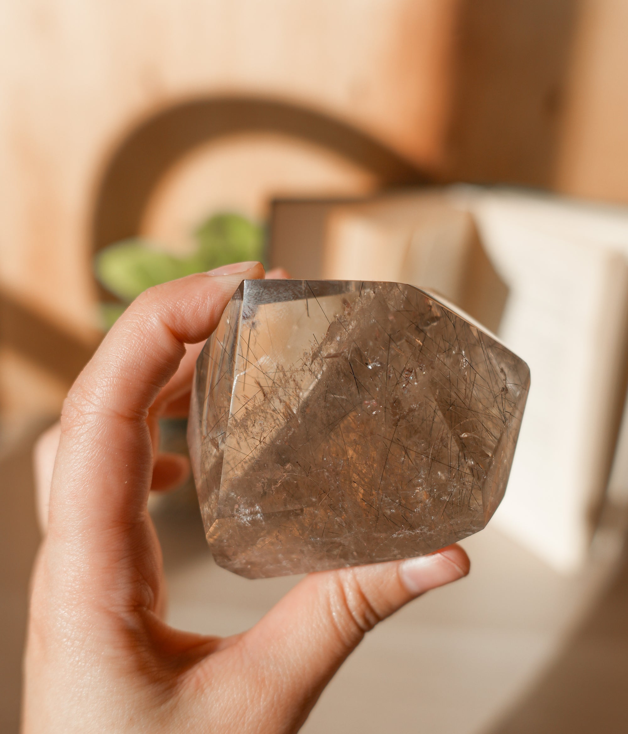 Cuarzo Ahumado con Rutilo y Turmalina – Protección, Claridad y Transformación