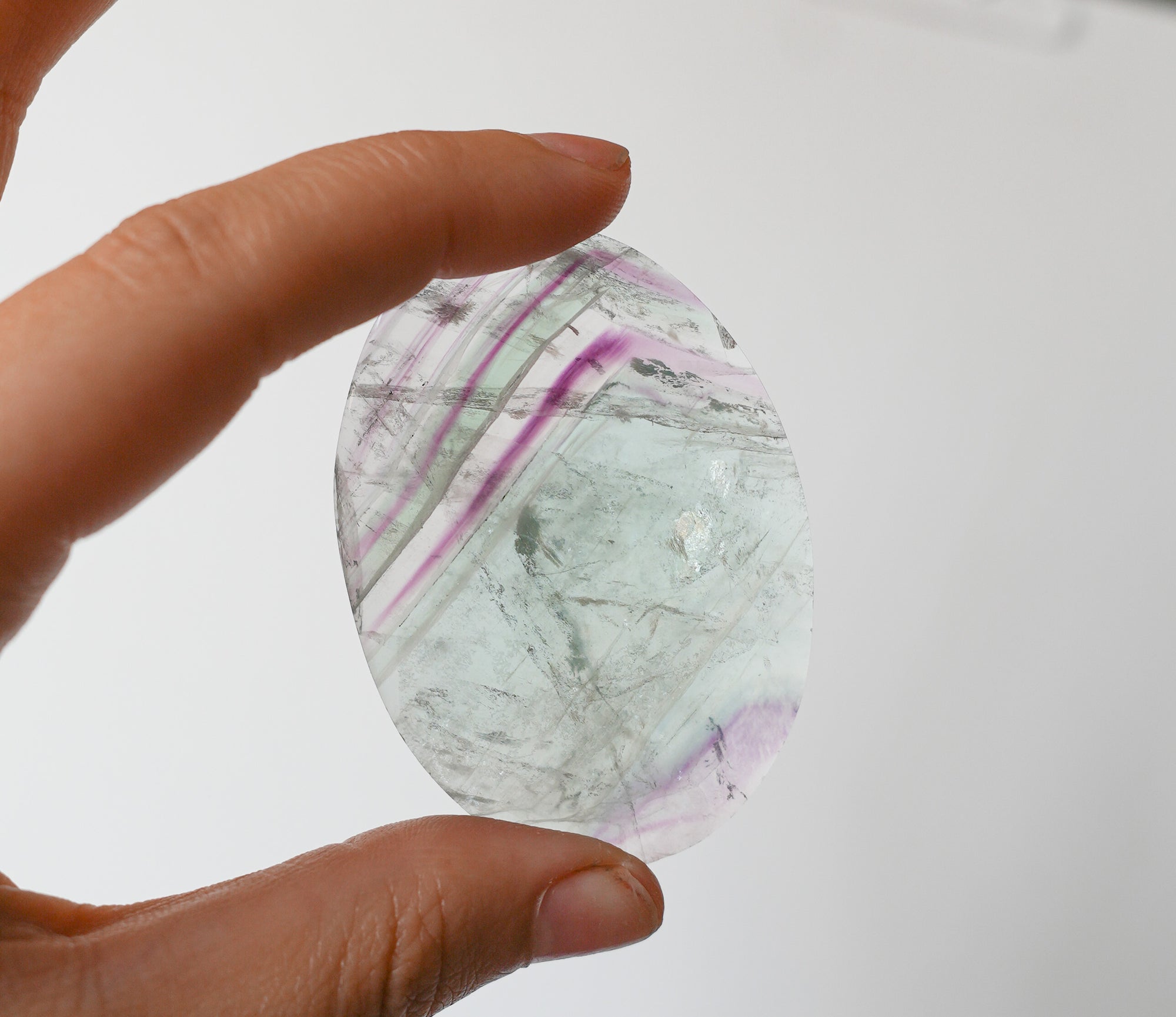 Palmstone de Fluorita Calidad Extra – Protección, Claridad y Equilibrio