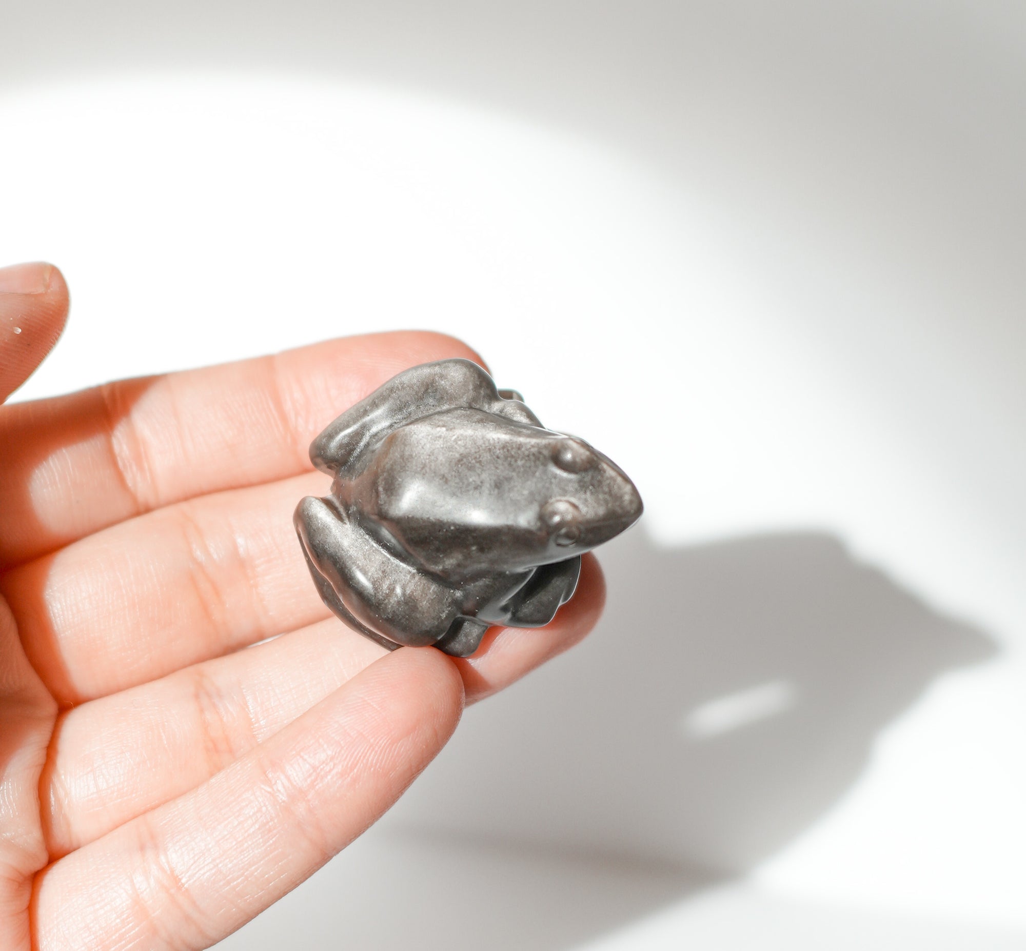 Rana de Obsidiana Plateada – Protección, Renacimiento y Claridad Interior