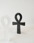 Ankh de Cuarzo Cristal y Obsidiana – Vida, Protección y Sabiduría Espiritual