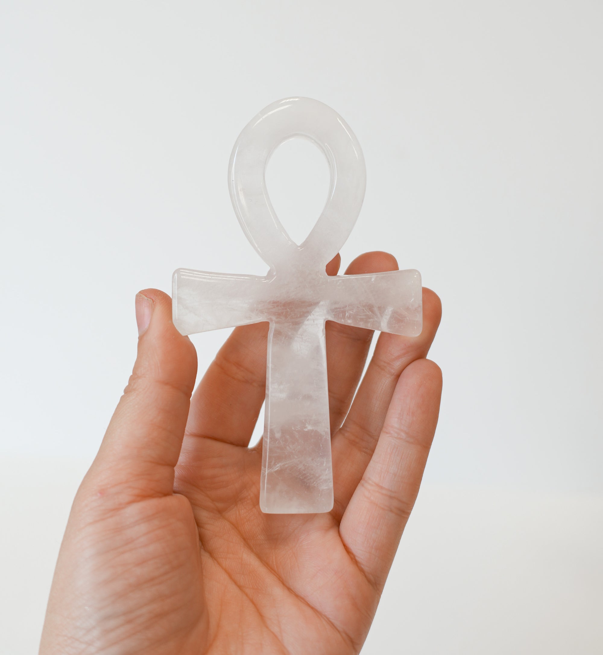 Ankh de Cuarzo Cristal y Obsidiana – Vida, Protección y Sabiduría Espiritual