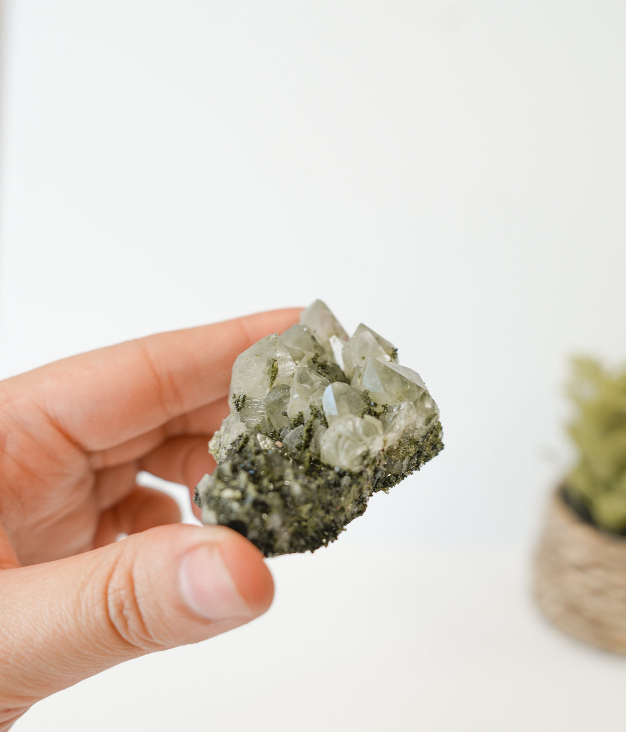 Epidota con Cuarzo – Crecimiento, Claridad y Energía Renovadora