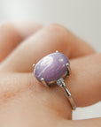 Anillo de Lepidolita en Plata – Calma, Equilibrio y Liberación Emocional