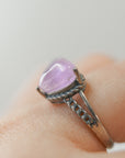 Anillo Corazón de Kunzita en Plata – Amor, Calma y Apertura del Corazón