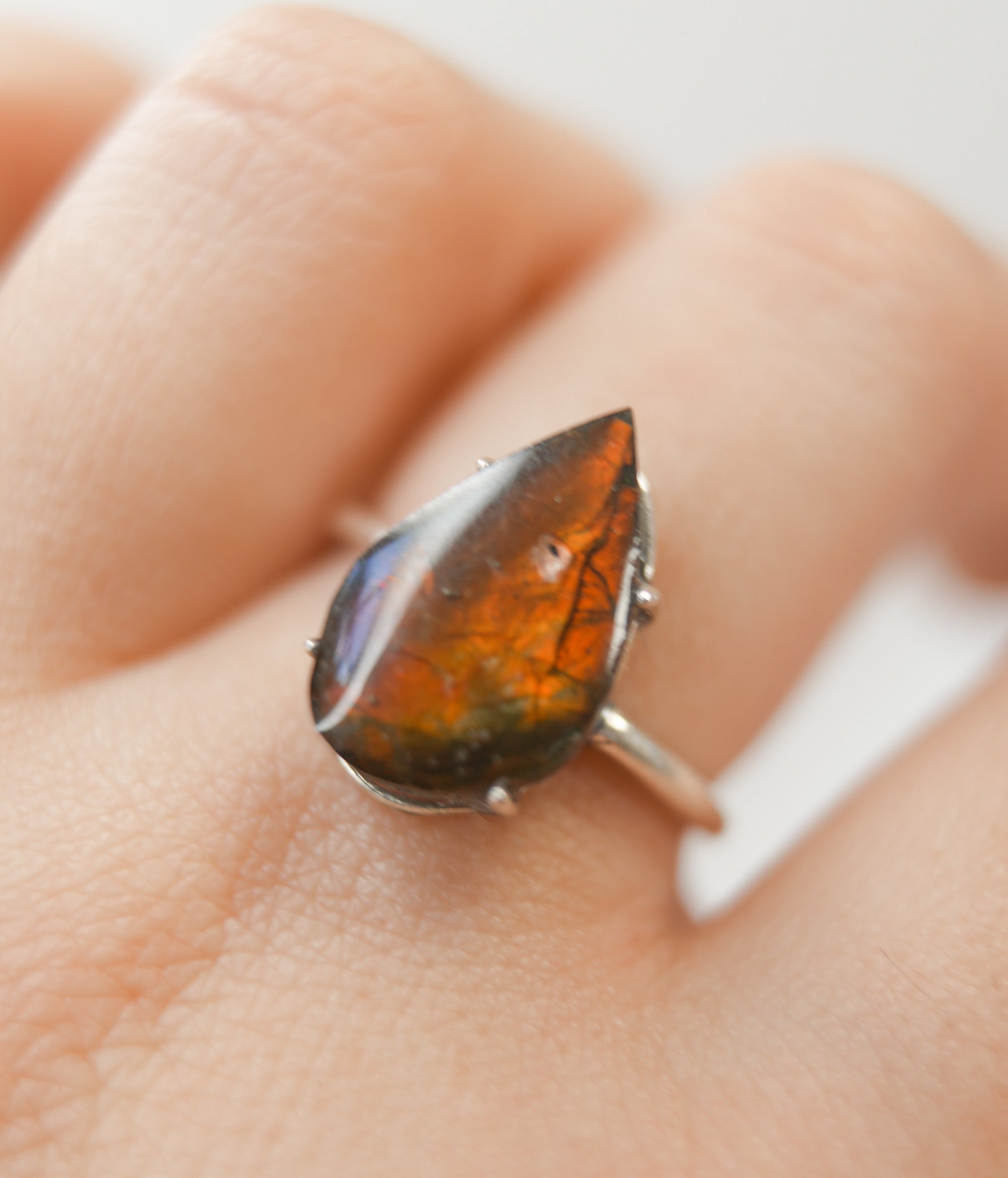 Anillo de Ammolita en Plata – Evolución, Energía Vital y Magia Ancestral