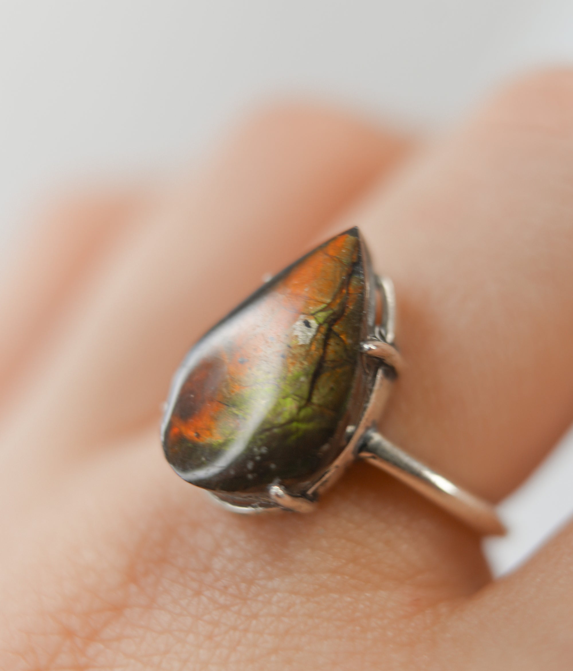 Anillo de Ammolita en Plata – Evolución, Energía Vital y Magia Ancestral