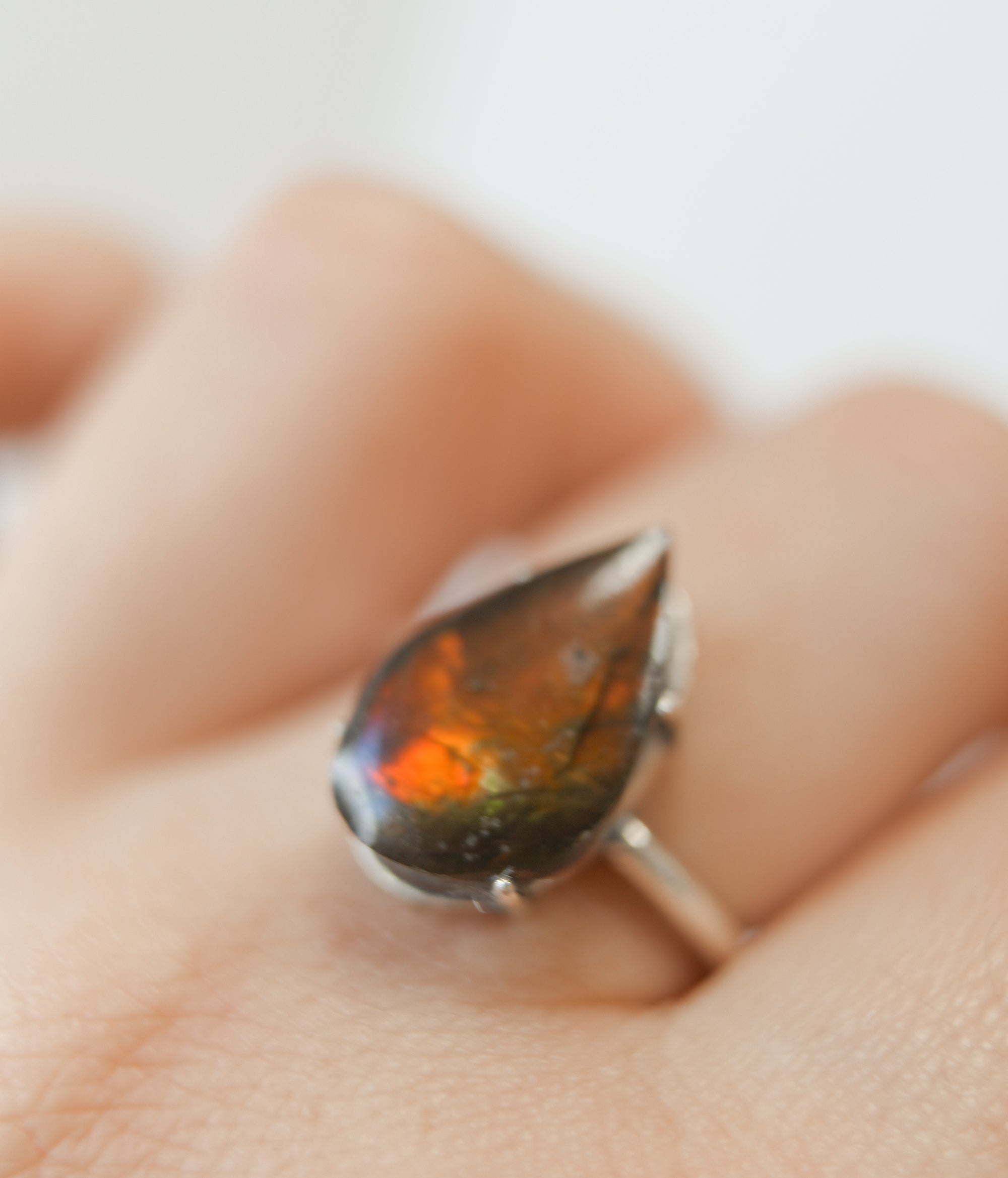 Anillo de Ammolita en Plata – Evolución, Energía Vital y Magia Ancestral