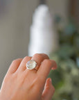 Prehnita - anillo plata