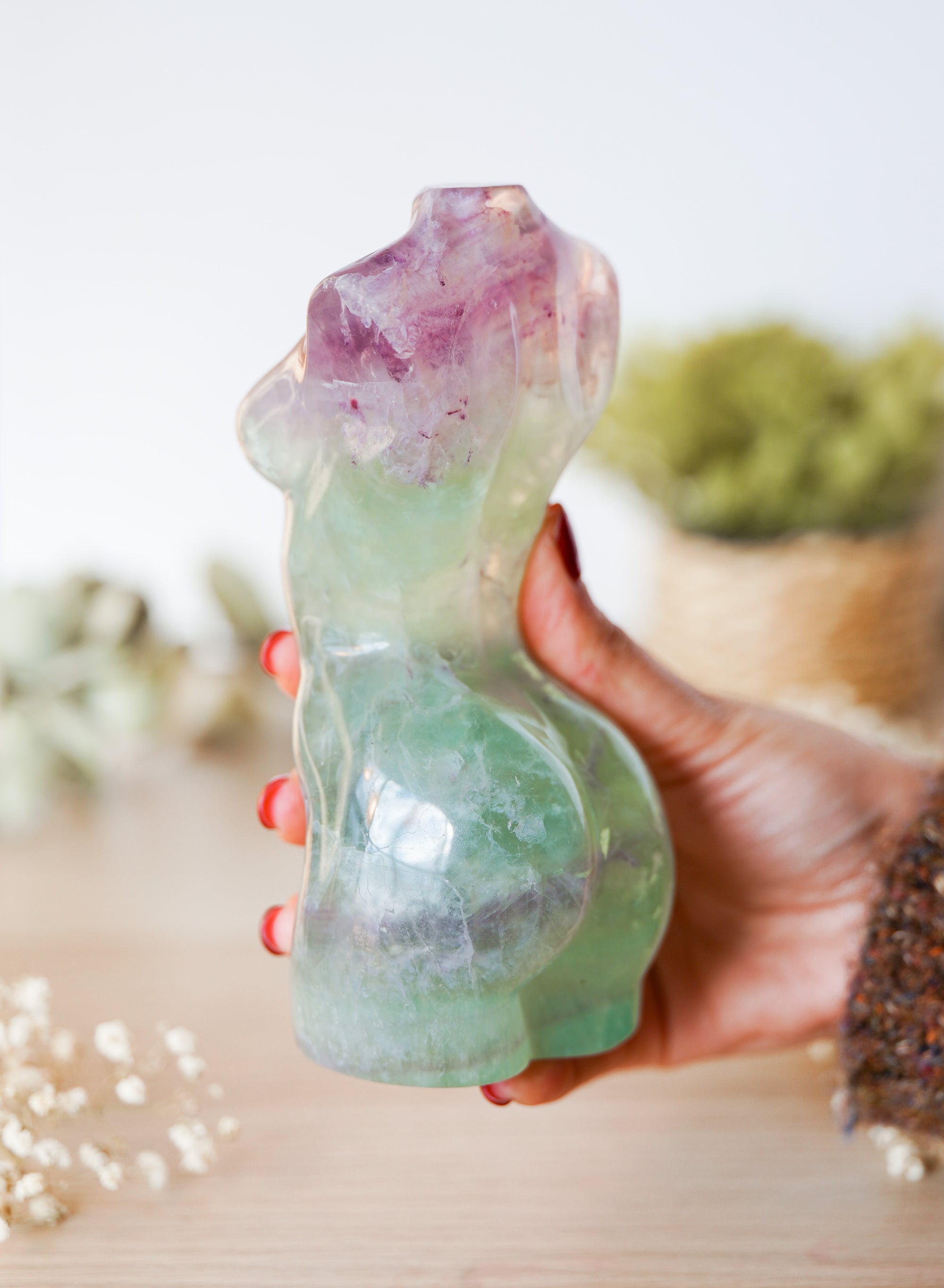 Busto de Fluorita Natural