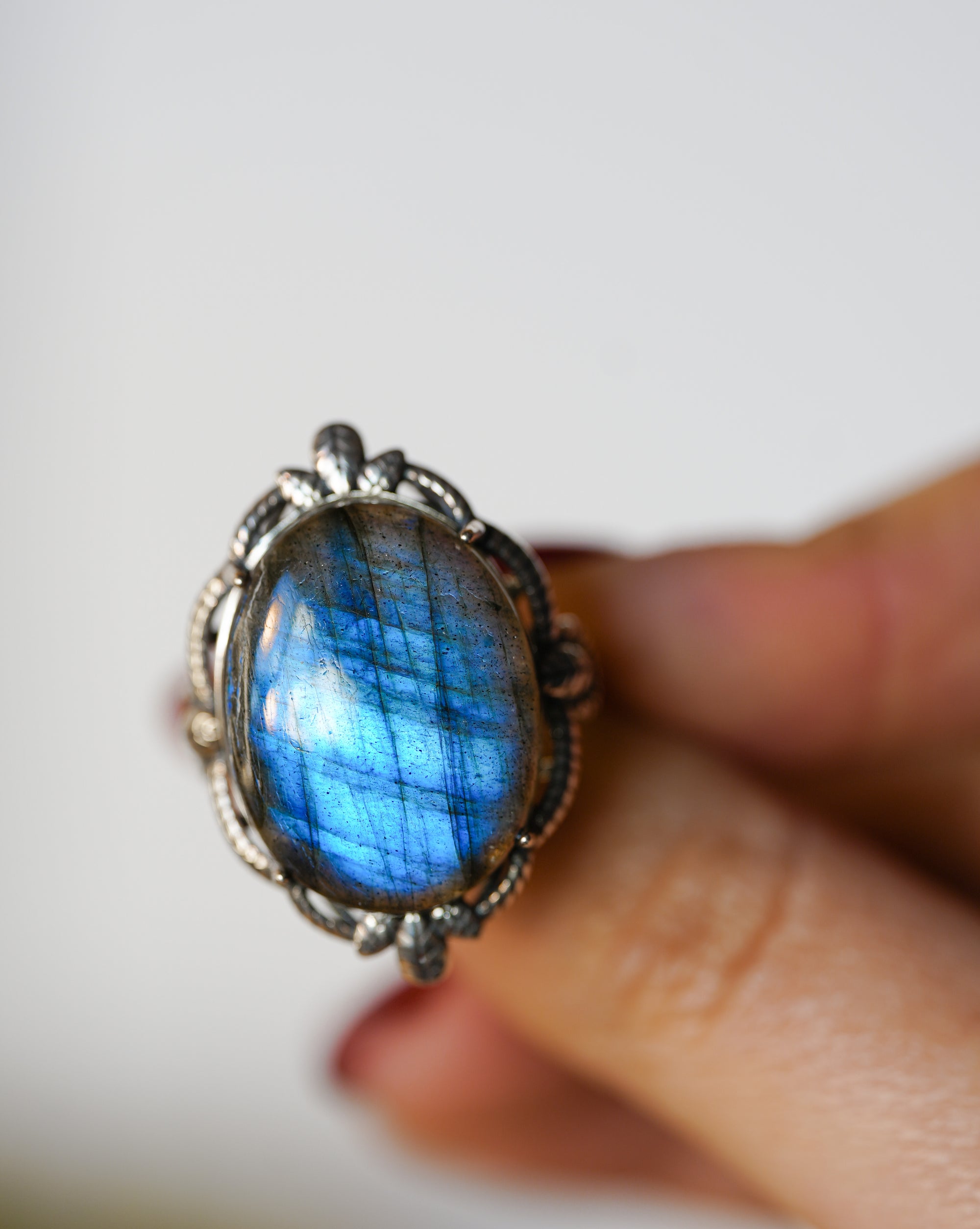 Anillo de Plata Adaptable con Labradorita