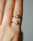 Anillo de Amatista Lavanda y Plata – Ajustable