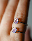 Anillo de Amatista Lavanda y Plata – Ajustable