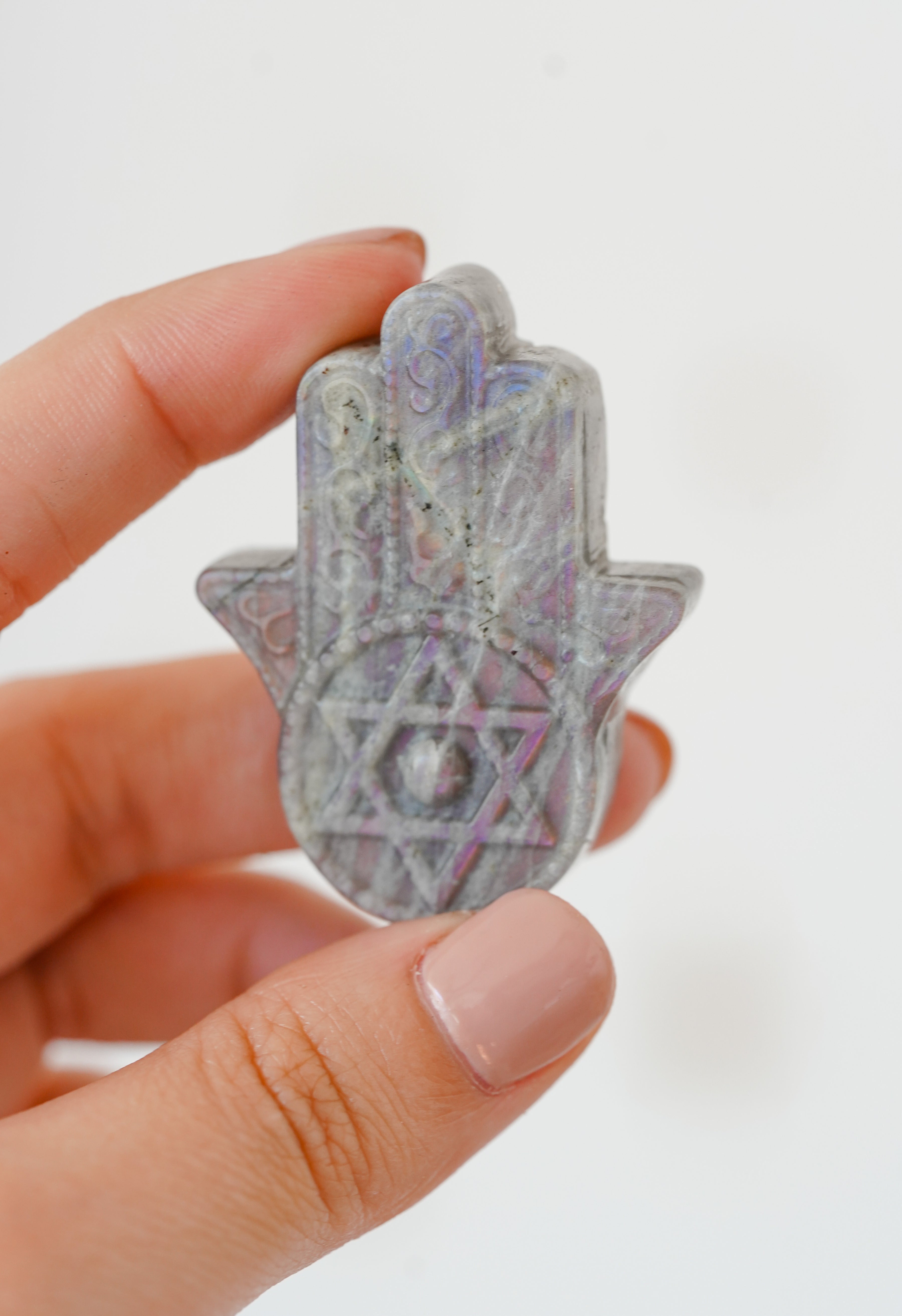 Mano de Fátima de Labradorita – Protección y mirada intuitiva