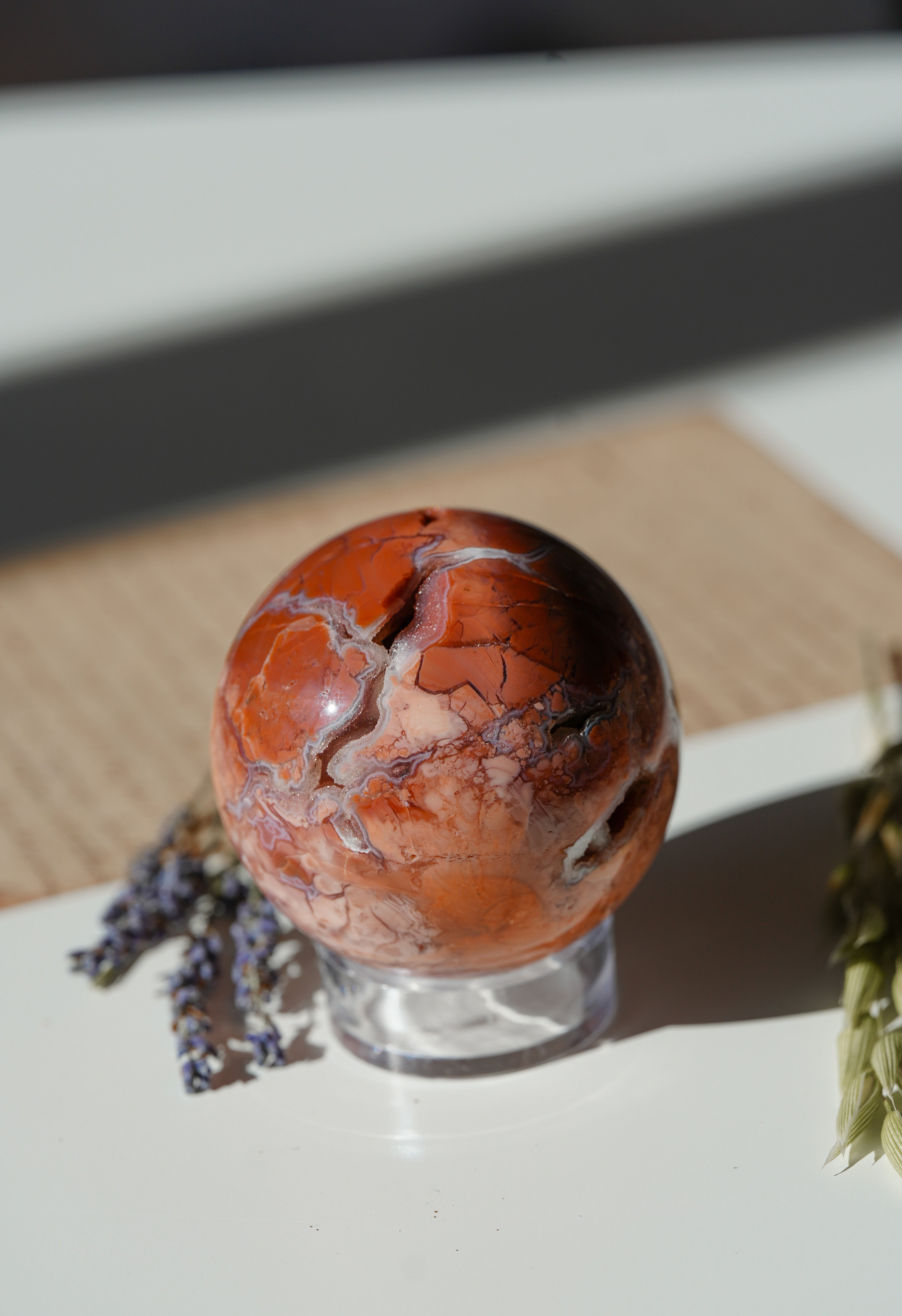 Esfera de Ágata Cotton Candy – Calma, dulzura y equilibrio emocional