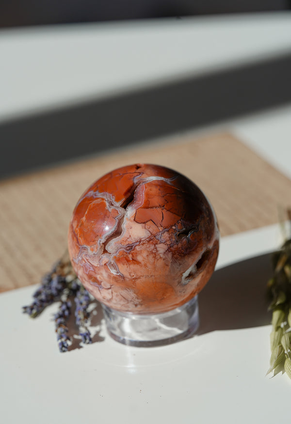 Esfera de Ágata Cotton Candy – Calma, dulzura y equilibrio emocional