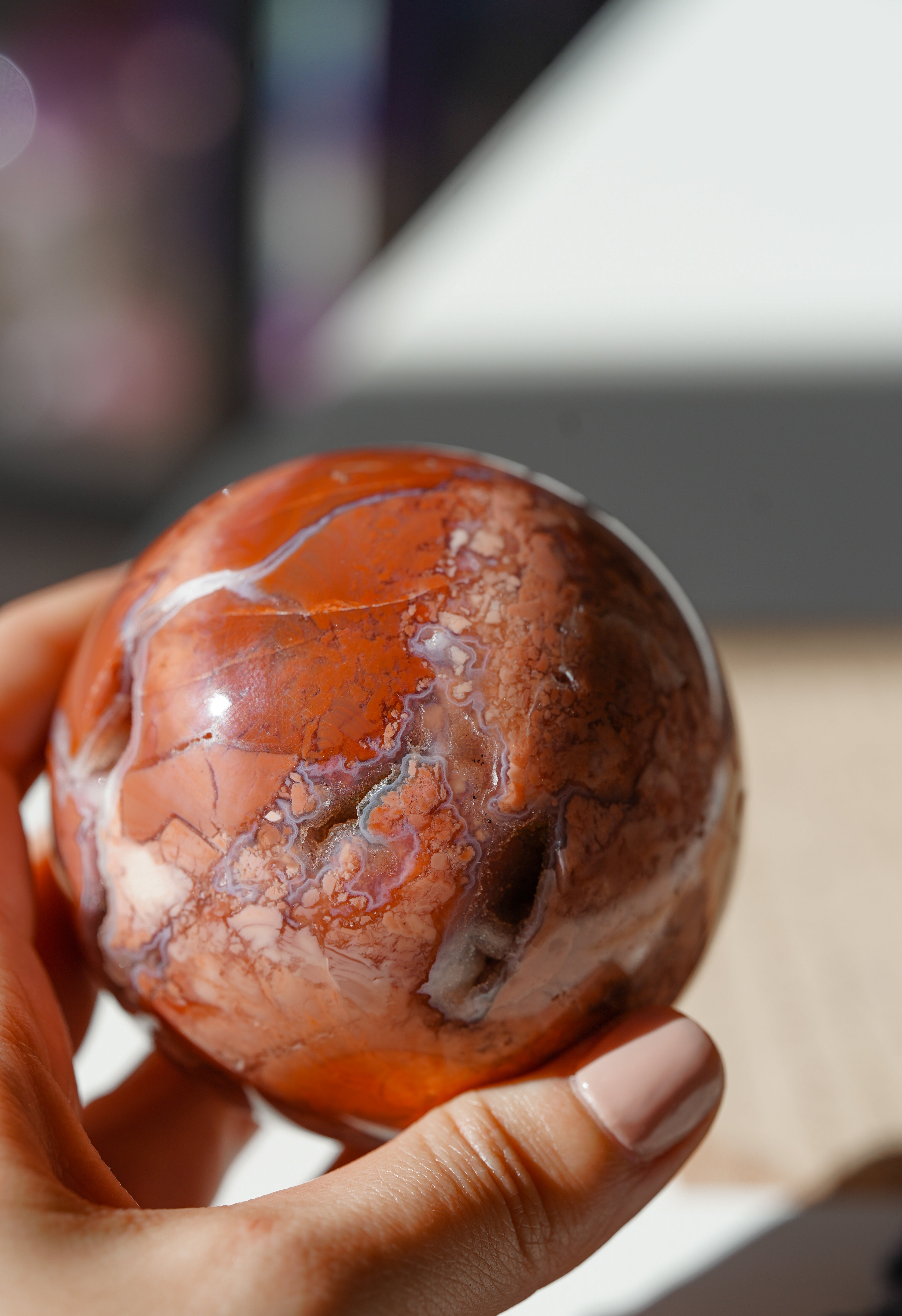 Esfera de Ágata Cotton Candy – Calma, dulzura y equilibrio emocional