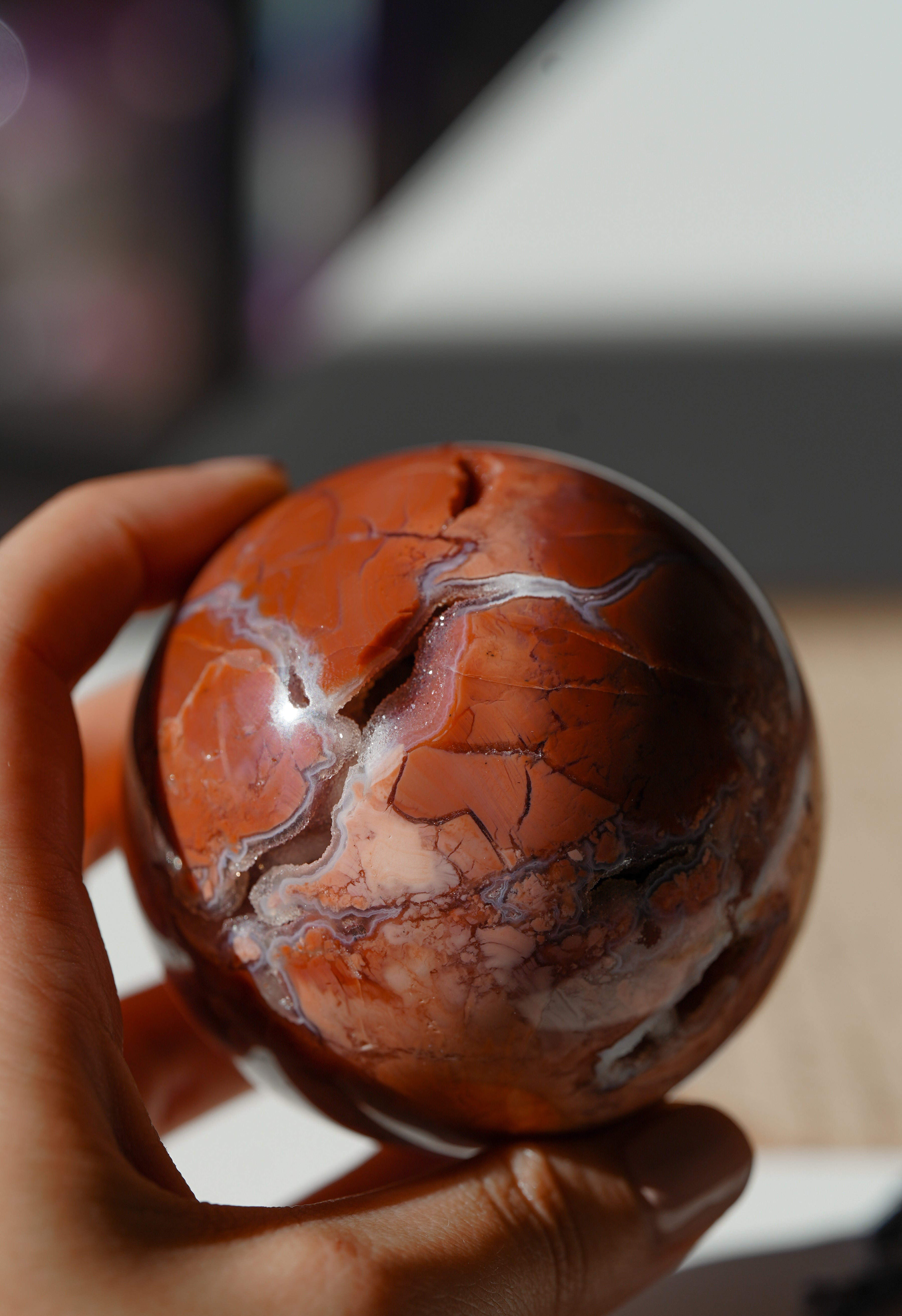 Esfera de Ágata Cotton Candy – Calma, dulzura y equilibrio emocional