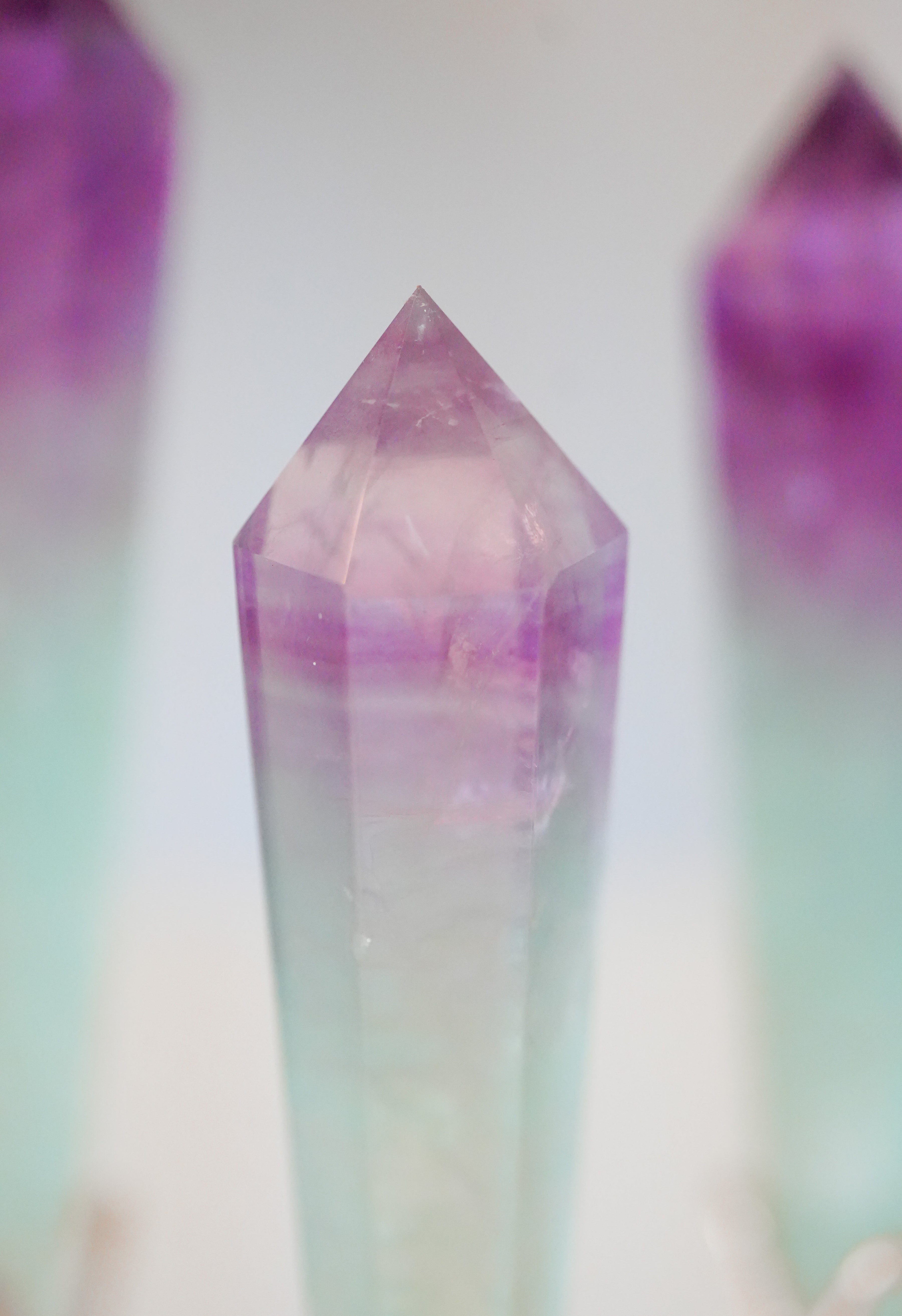 Punta de Fluorita Sandía – Equilibrio emocional y claridad