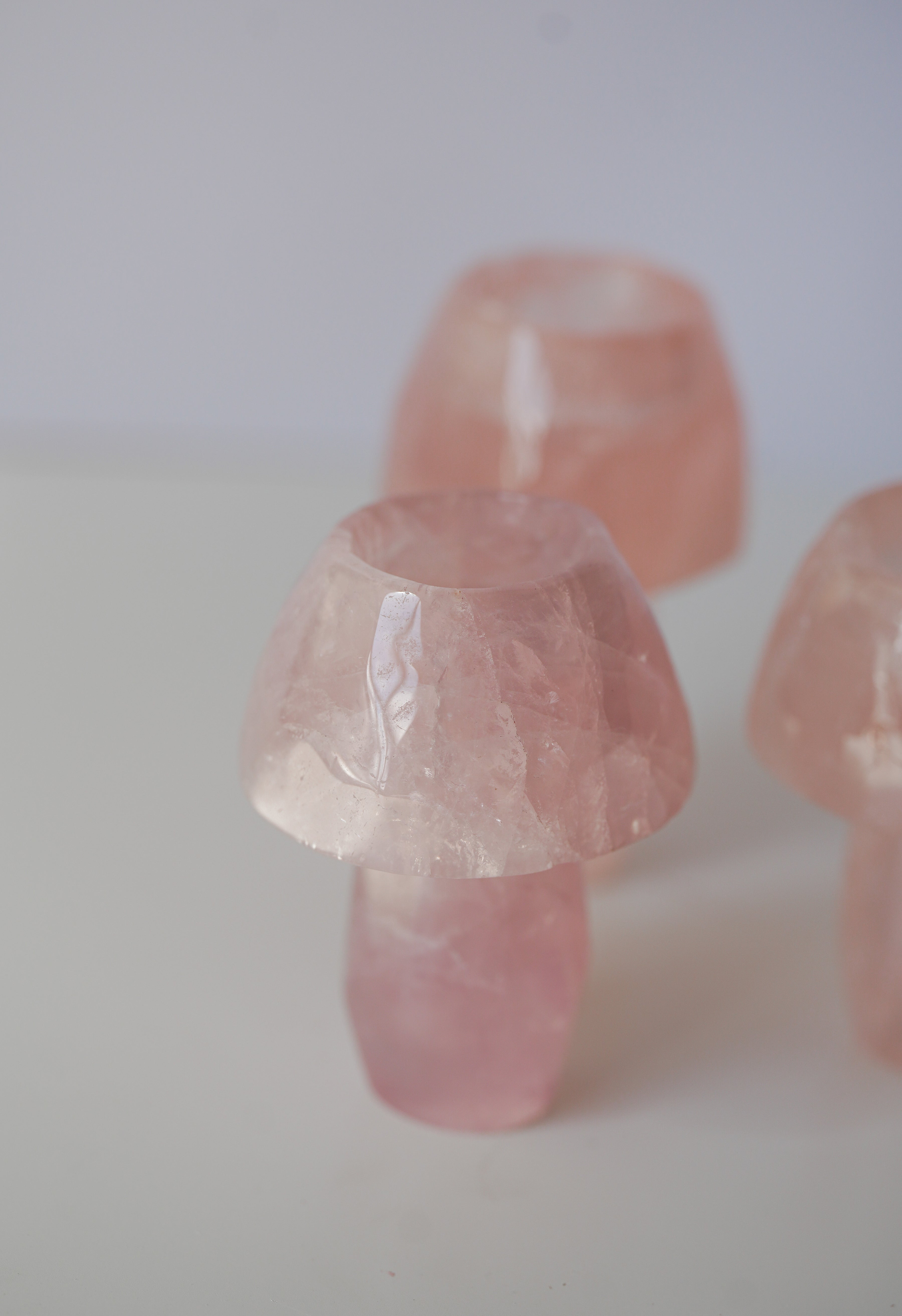 Seta de Cuarzo Rosa con soporte para vela